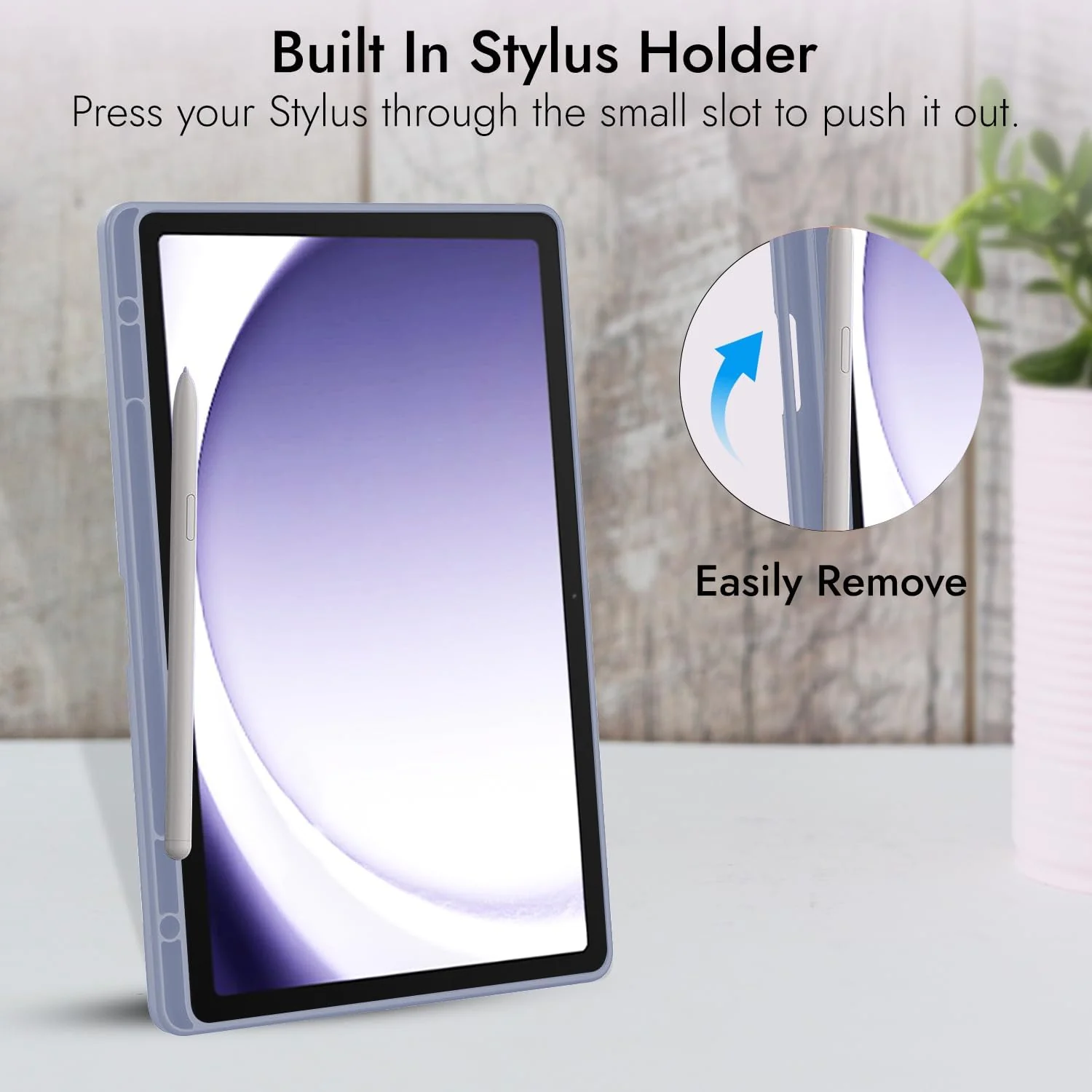 DL3 Mobilak Samsung Galaxy Tab A9 Cover Case 8.7 inch Tablet Cover [SM-X110/X115/X117] Case with Pen Holder, Soft TPU Back Trifold Stand Protective Smart Cover Flip, Auto Wake&Sleep - Lavender