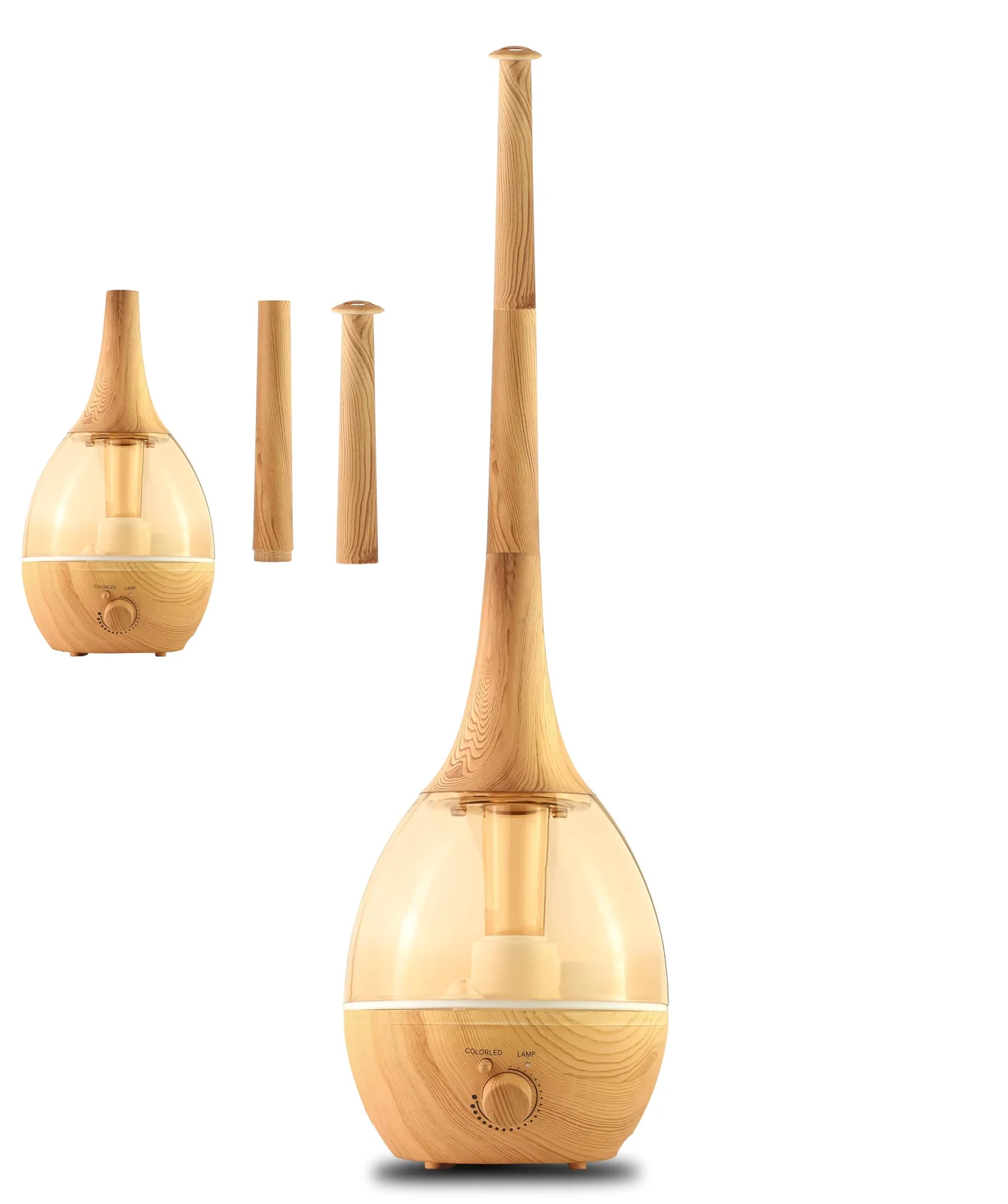 Mobigon 2.6 Litres Humidifier for Room, Cool Mist Ultrasonic Humidifier/Essential Oil Diffuser, Super Quiet 360°Nozzle, Colorful Change, Auto Shut Off&UV Light&, Lasts Up to 24 Hours - C. Light Woody