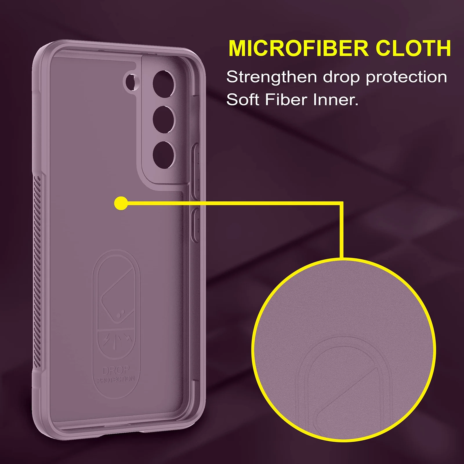 DL3 Mobilak Rugged Protective Case for Samsung Galaxy S21 FE, Camera protection, Shock-absorbing protection, Non-slip grip - Purple