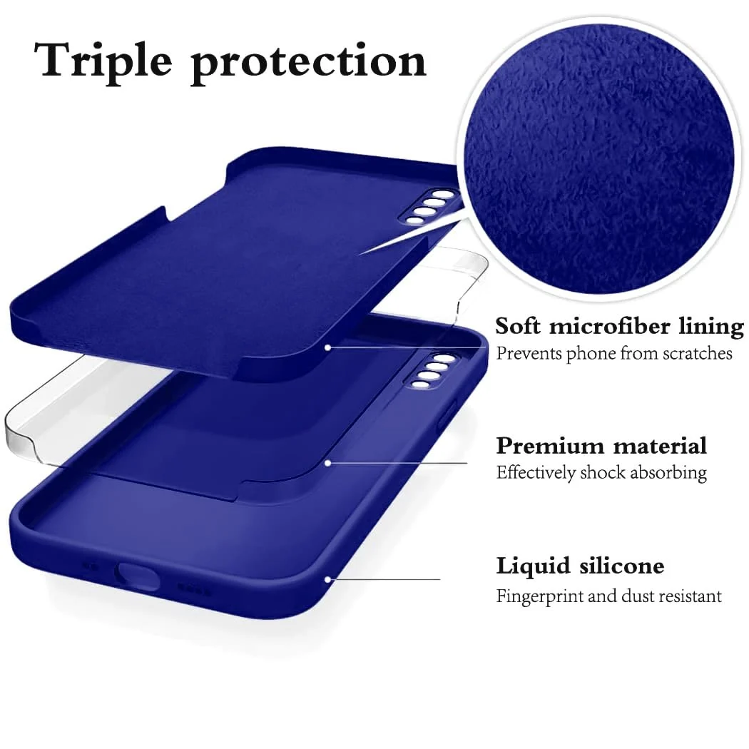 DL3 Mobilak Silicone Protective Case for Samsung Galaxy A70 / A70s, Shock-absorbing protection, Scratch-resistant surface, Soft microfiber lining - Pepsi