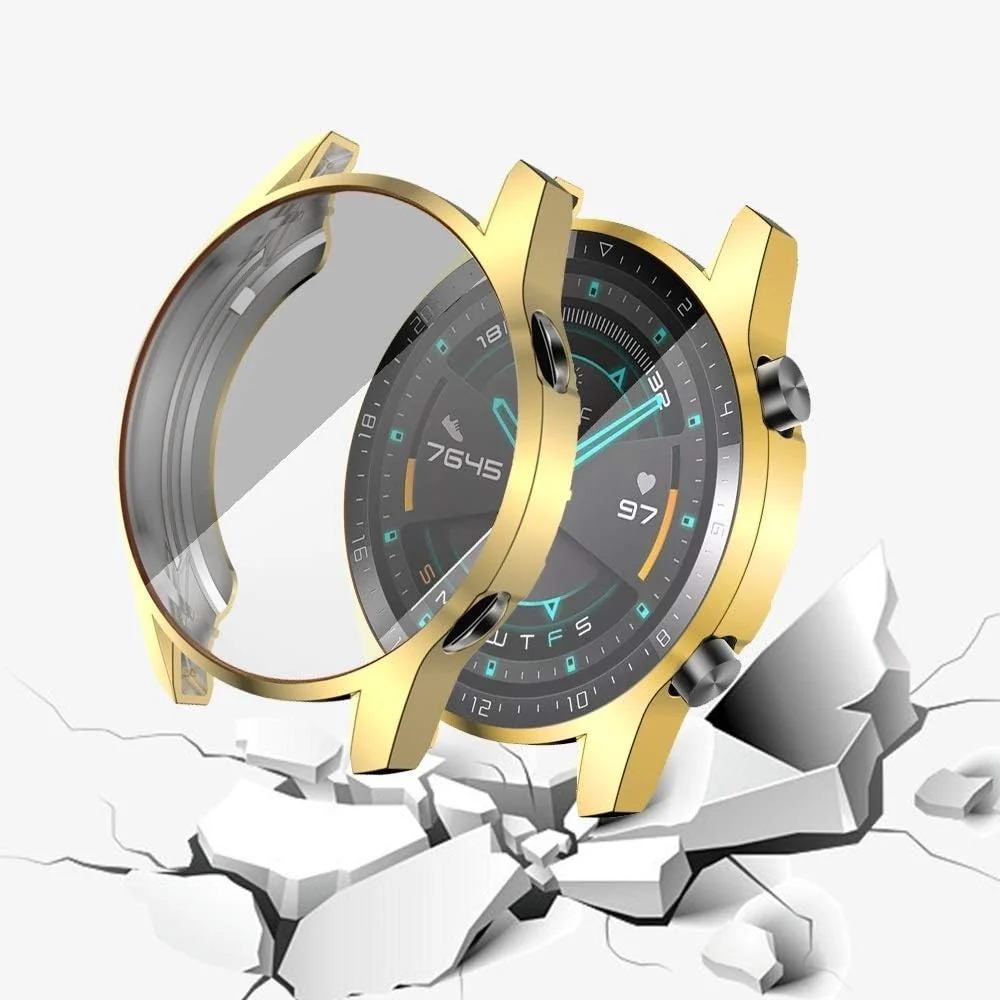 DL3 Mobilak Case Compatible with Honor Magic 2 46MM Case All-Around Screen Protector Watch Soft TPU Shockproof Cover Slim Guard Thin Bumper Shell Protector - Gold