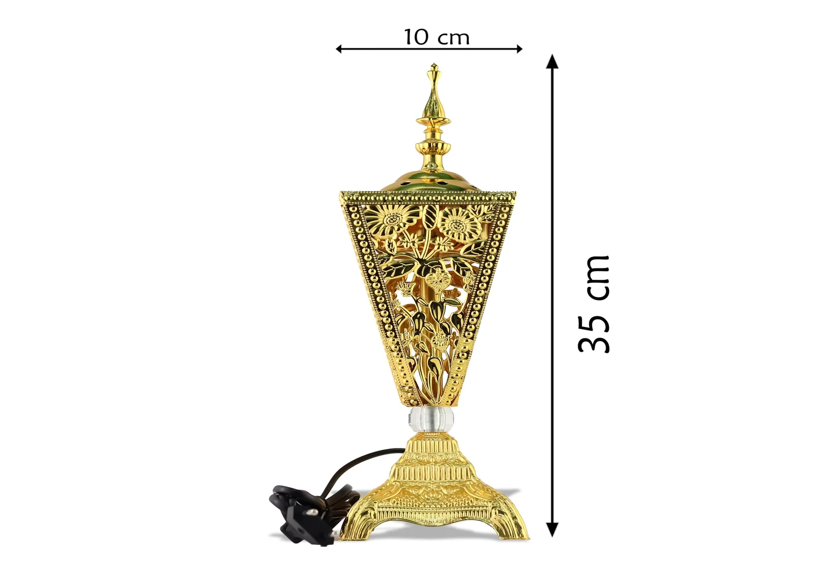 Mobigon Arabian Electric Incense Burners metal Vintage Arabic Burner, Middle Eastern Incense Holder- Electric Incense Burner Bakhoor Suitable For Arabian Oud, Home, Hotel Decor - P. Gold