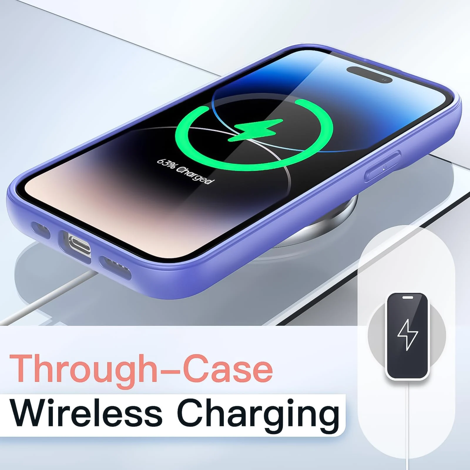 DL3 Mobilak Clear Protective Case for iPhone 16 Pro - Lavender Blue