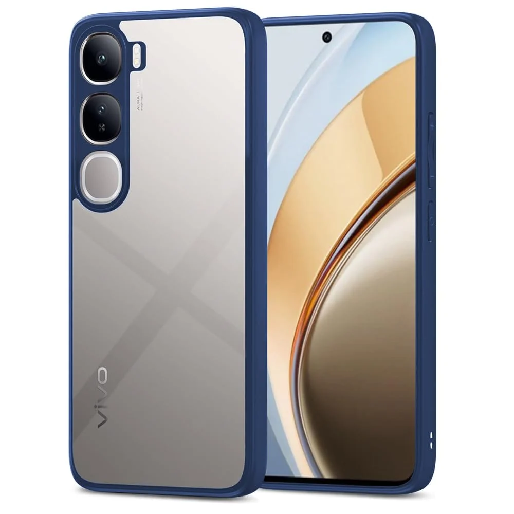 DL3 Mobilak Clear PC and TPU Protective Case for vivo V40 Lite 4G / 5G with Camera Protection and Military-Grade Protection - Blue