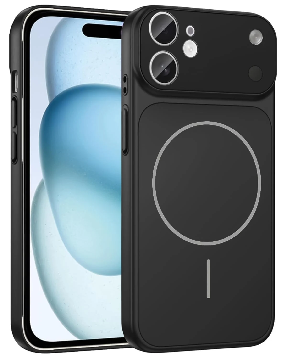 DL3 Mobilak Case for iPhone 11, Converter Design Cover, Compatible With MagSafe, Case with Glass Camera Panel, Built-in Camera Guard, Slim Shockproof Cover - Black