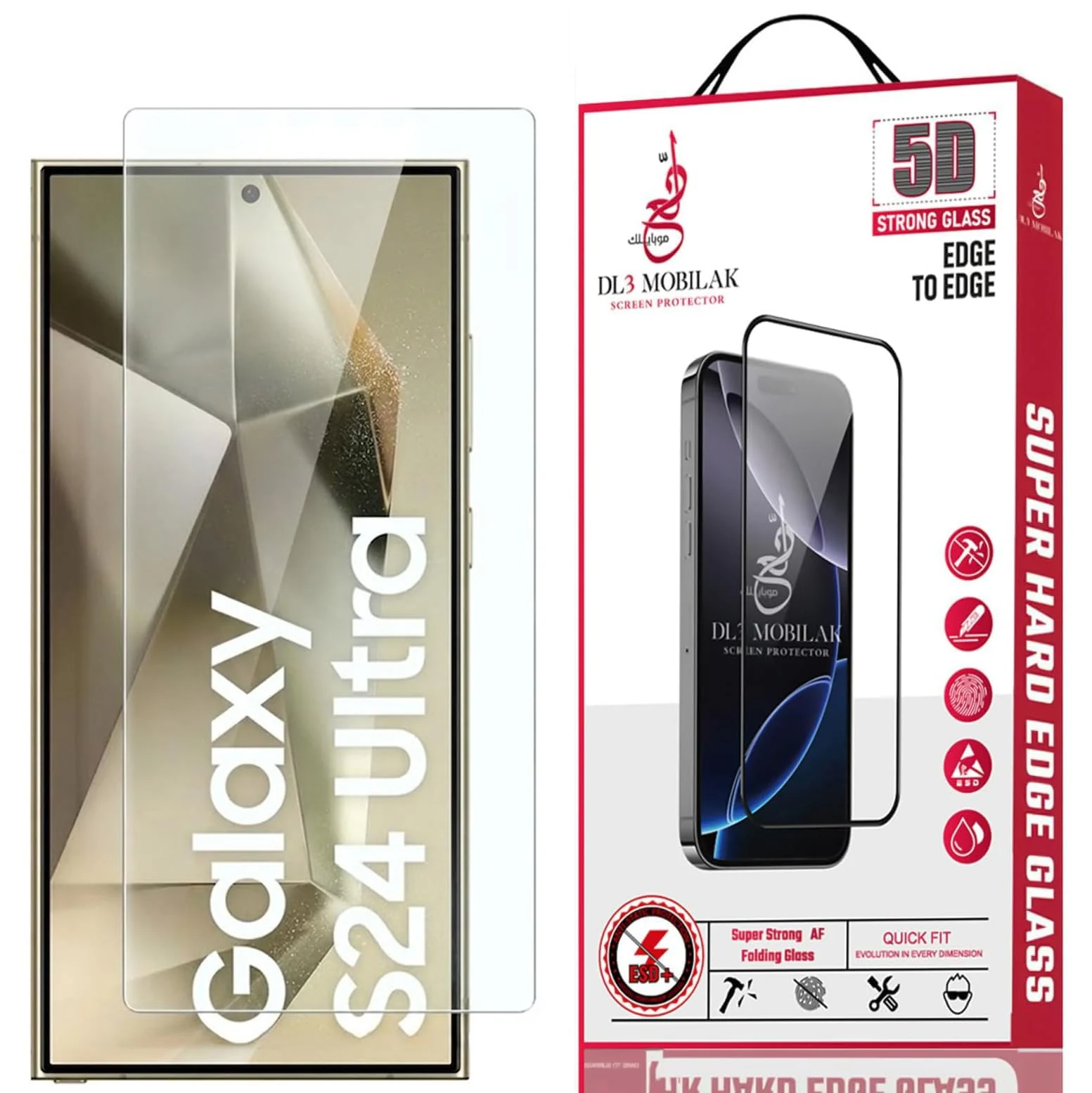 DL3 Mobilak for Samsung Galaxy S24 Ultra Tempered Glass Screen Protector, 9H Hardness Anti-Scratch Tempered Glass flim, Case Friendly, Anti-Scratch - Clear
