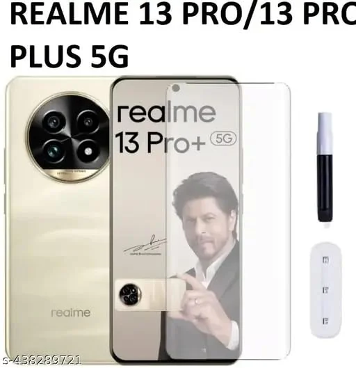 DL3 Mobilak Full Glass Screen Protector For realme 13 Pro/realme 13 Pro+ Plus 5G Tempered Glass Full Glue Cover Screen Protector For Fingerprint Unlock Screen Glass Film - Clear