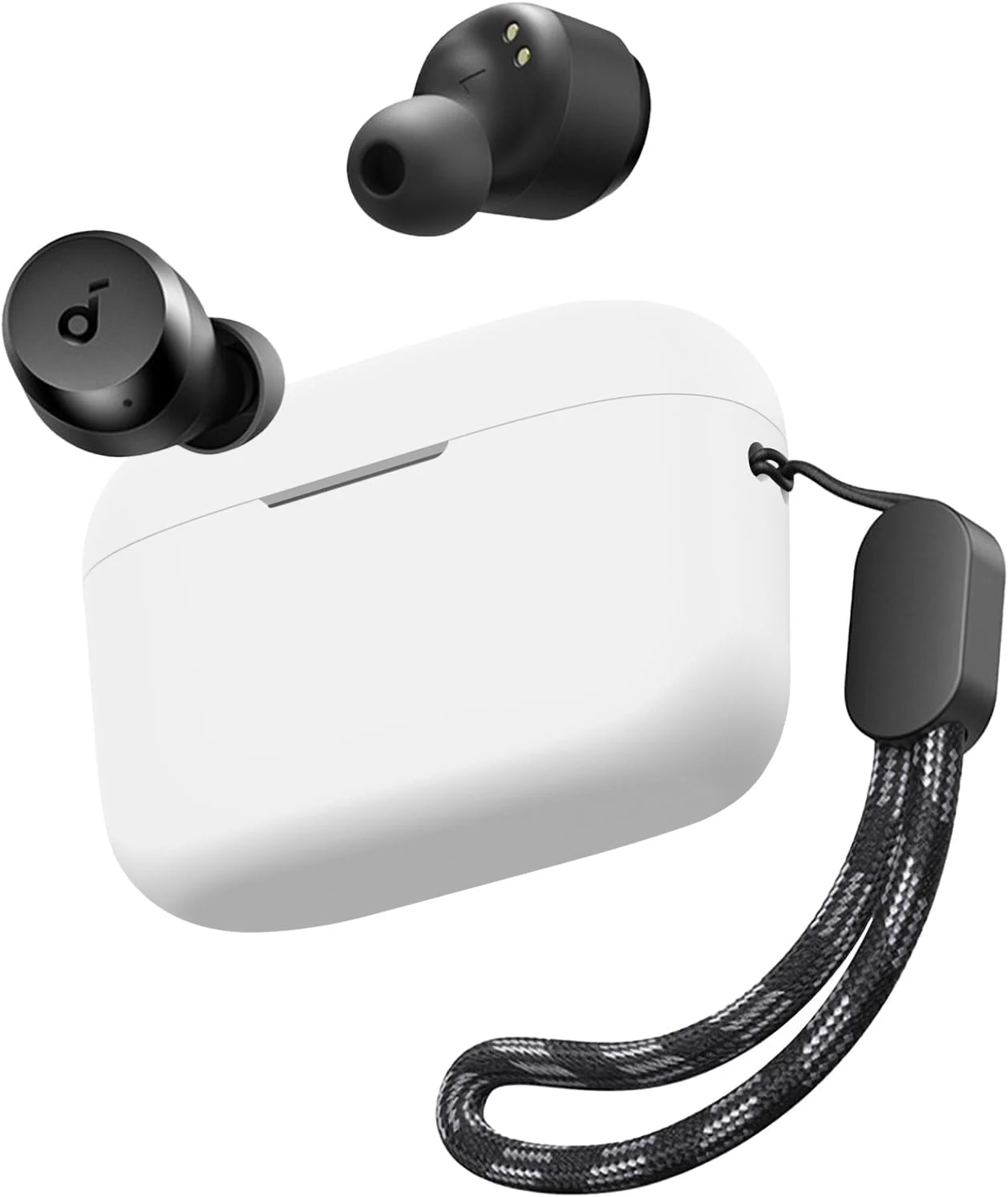 DL3 Mobilak Silicone Cover Case Compatible with Soundcore by Anker A20i Portable Protective Cover With Keychain - White