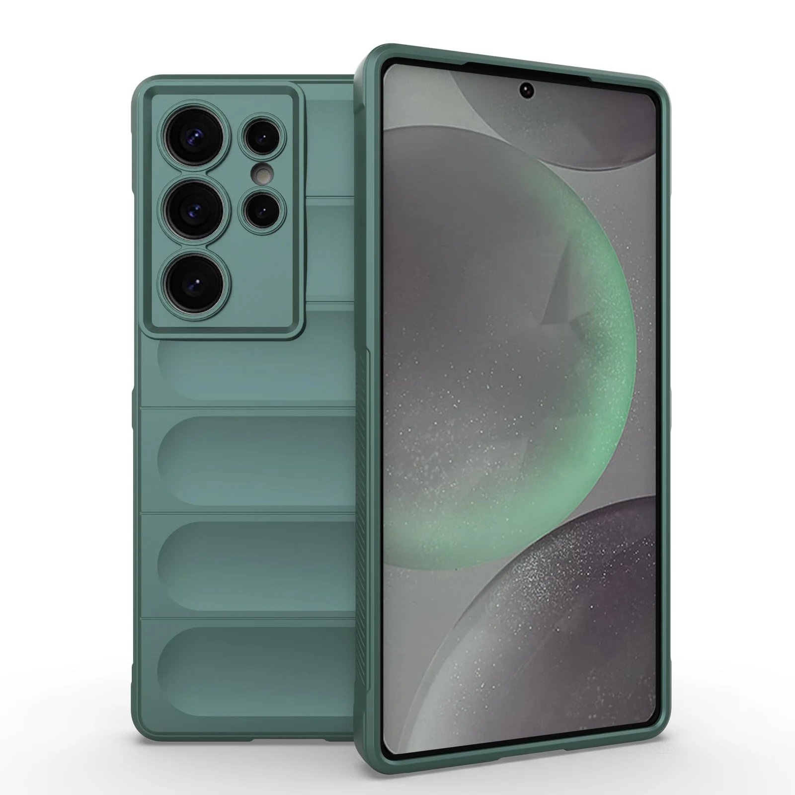 DL3 Mobilak Flexible Silicone and TPU Protective Case with Camera Protection for Samsung Galaxy S25 Ultra - Green