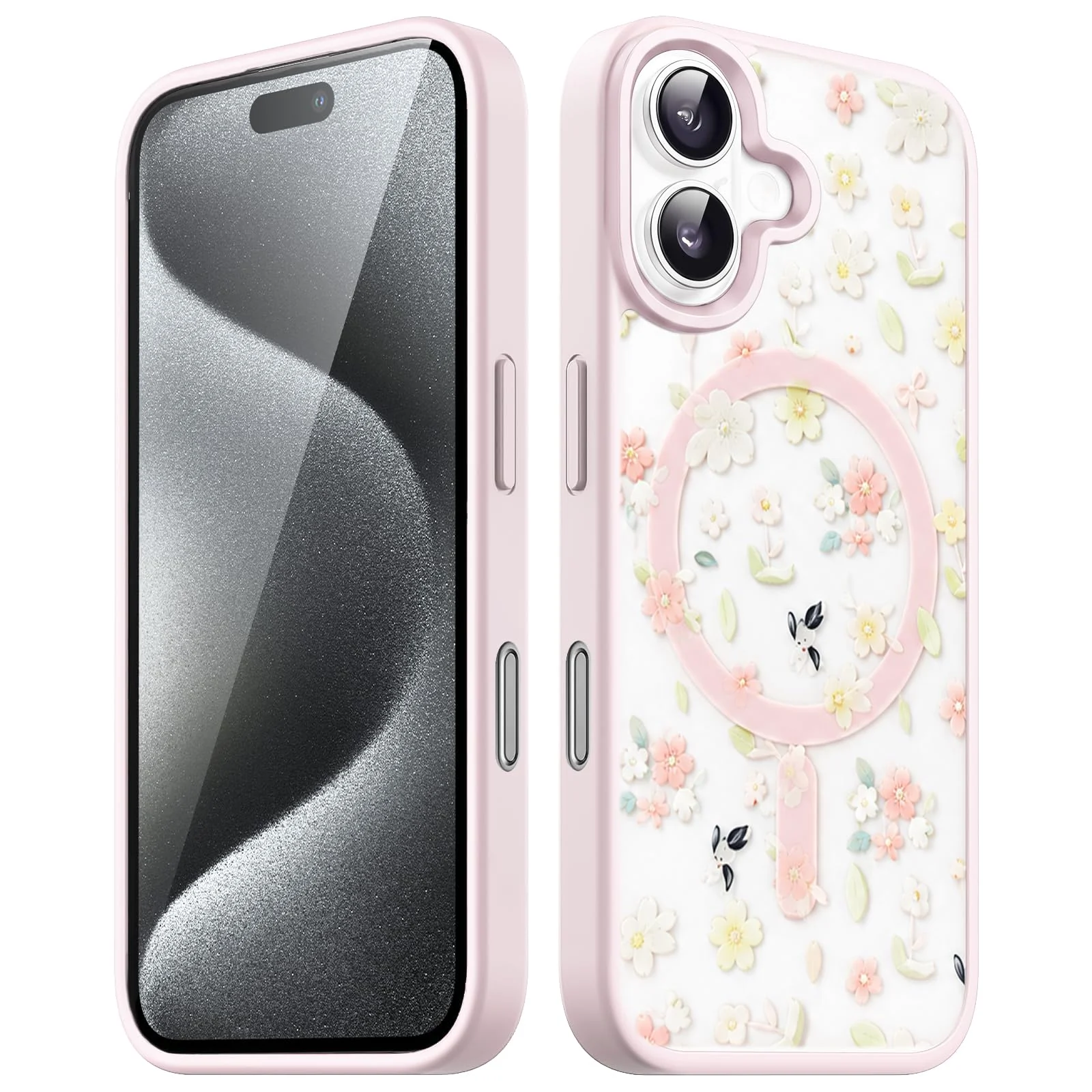Dl3 Mobilak Magnetic Case for iPhone 17 Compatible with MagSafe, Shockproof Phone Bumper Cover, Solid Color Matte TPU Frame, Anti-Scratch Clear Back (Black)