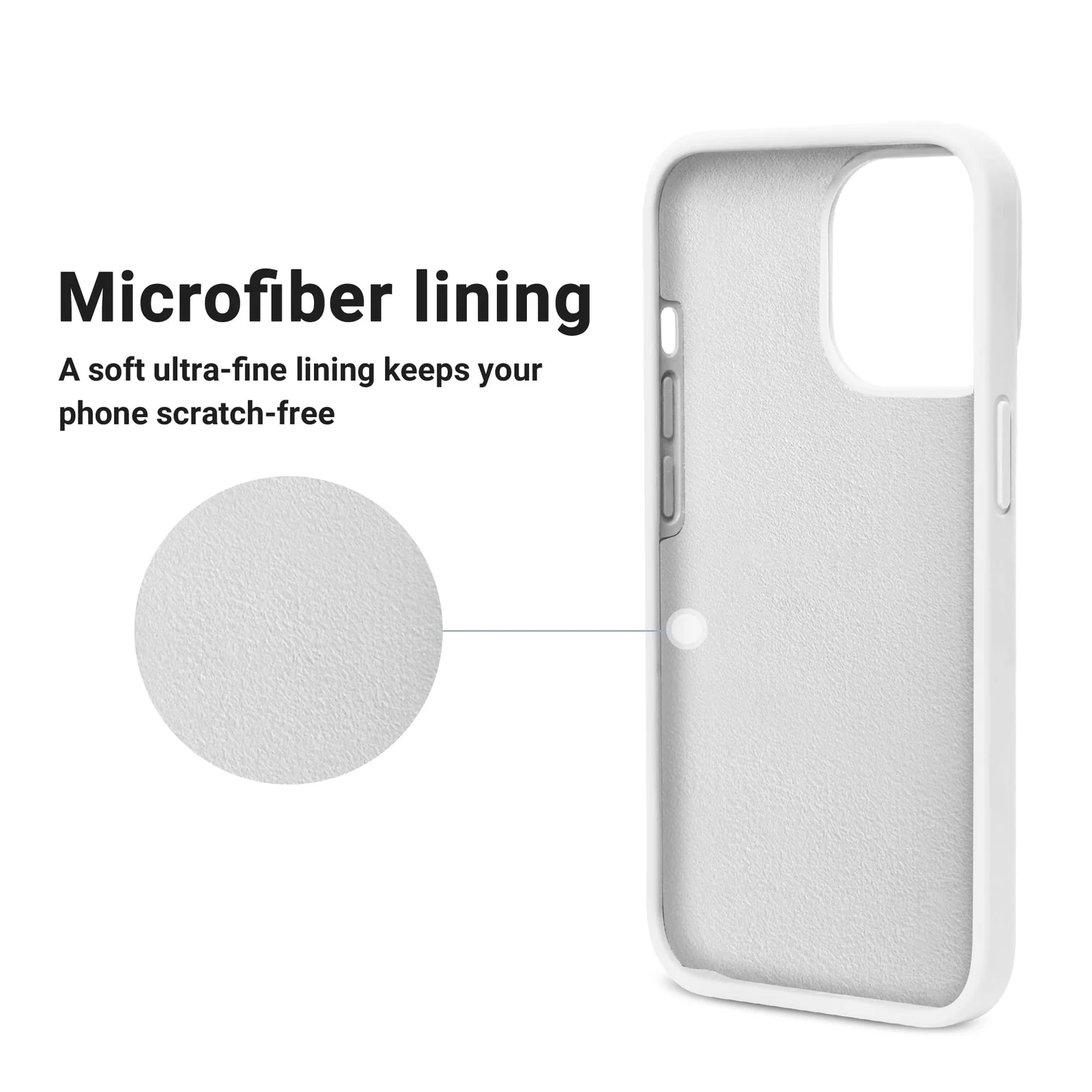 DL3 Mobilak Liquid Silicone Protective Case with Soft Microfiber Lining for iPhone 13 Pro Max (6.7 Inch) - White