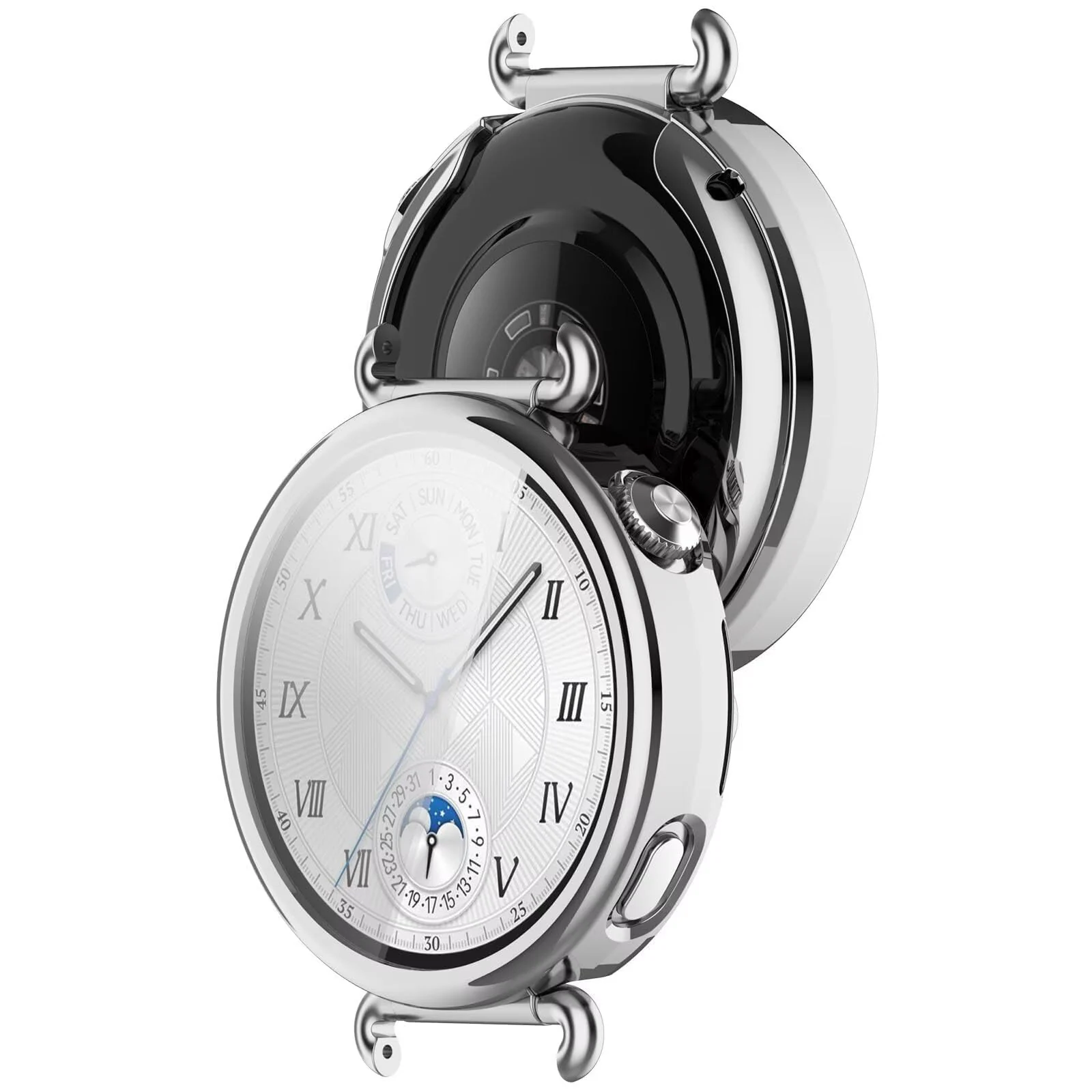 DL3 Mobilak Case for Huawei Watch GT6 41mm 2025, Case with Screen Protector, HD Protection Cover, Soft Silicone Screen Protector Cover for Huawei Watch GT 6 41mm 2025 - Silver