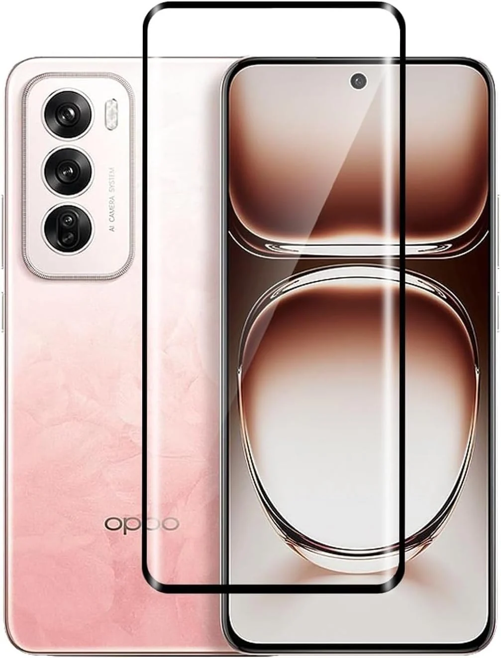 DL3 Mobilak 5D Full Glass Screen Protector For OPPO Reno 12 Pro. Black Frame - Clear