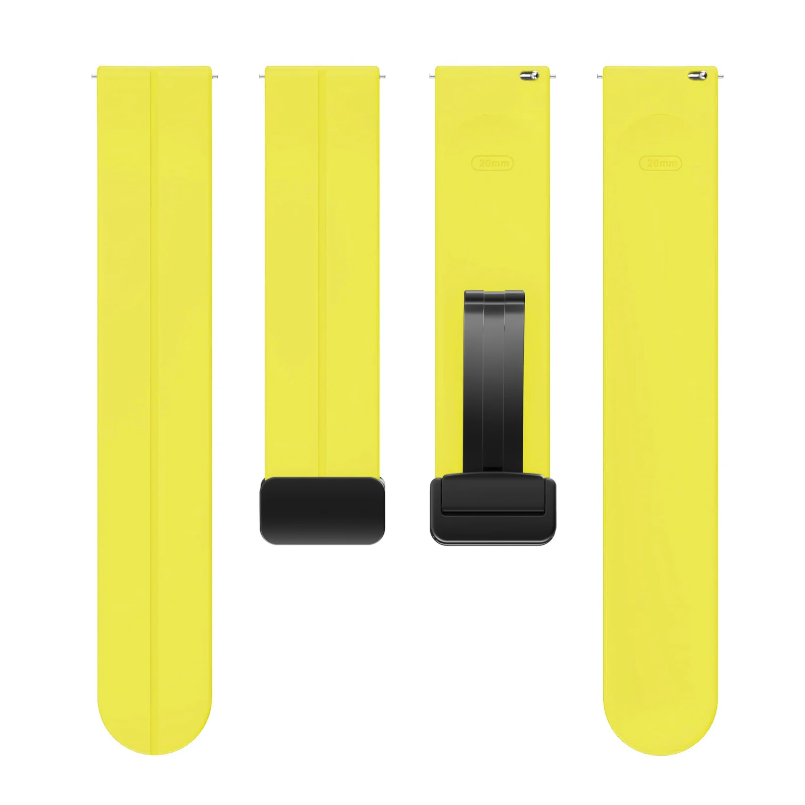 DL3 Mobilak 22MM Silicone Band Magnetic Clasp Strap For Xiaomi Redmi Watch 5 Active/5 Lite/Samsung Galaxy Watch 46mm/Watch 3 45mm/Gear S3/Huawei watch (GT6 GT5 GT4 GT3 GT2 GT 46MM)/GT6 Pro/Amazfit GTR4 - Yellow