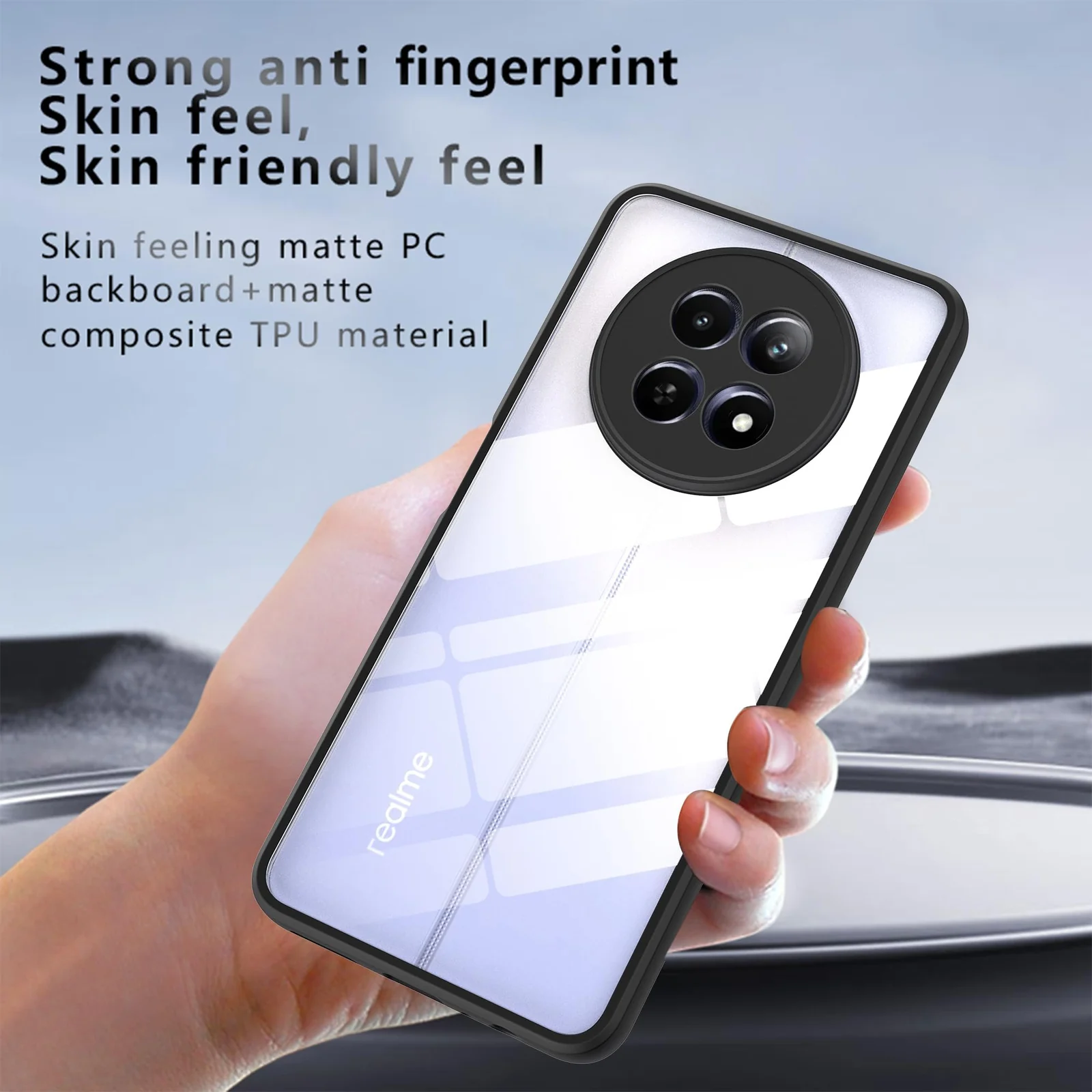 DL3 MOBILAK Compatible with Realme 13 5G/Realme 12 5G/12X 5G Case Transparent,Military-Grade Shockproof Anti-Yellowing, Slim Protective Phone Case Full Bumper Cover With Camera Lens Protective - Black