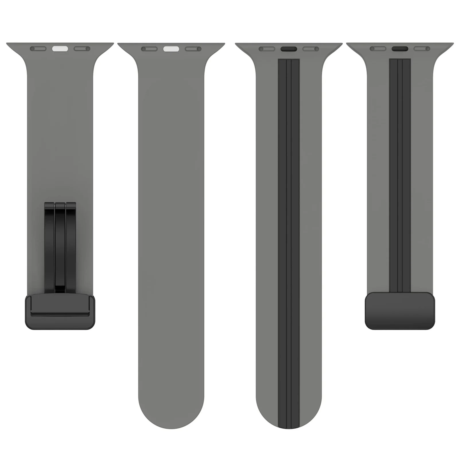 DL3 Mobilak Magnetic Strap for Apple Watch Band 49mm 45mm 44mm 41mm 40mm 38mm 42mm, Silicone Replacement Wristband Strap for iwatch Series 9 8/7/6/5/4/3/2/SE (A. , 38mm/40mm/41mm) - A.Grey Black