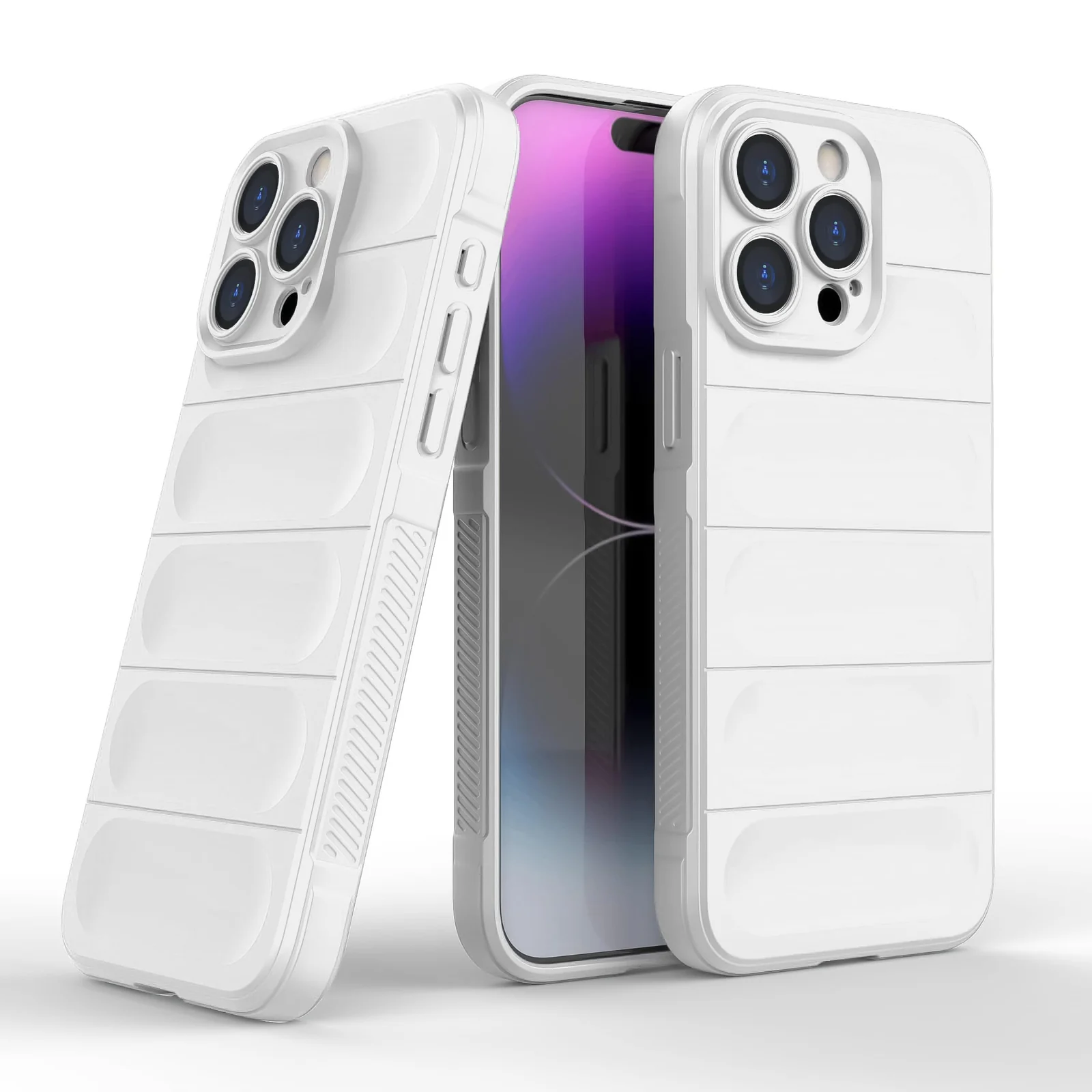 DL3 Mobilak Rugged Protective Case for Apple iPhone 13 Pro, Camera protection, Shock-absorbing protection, Non-slip grip - White
