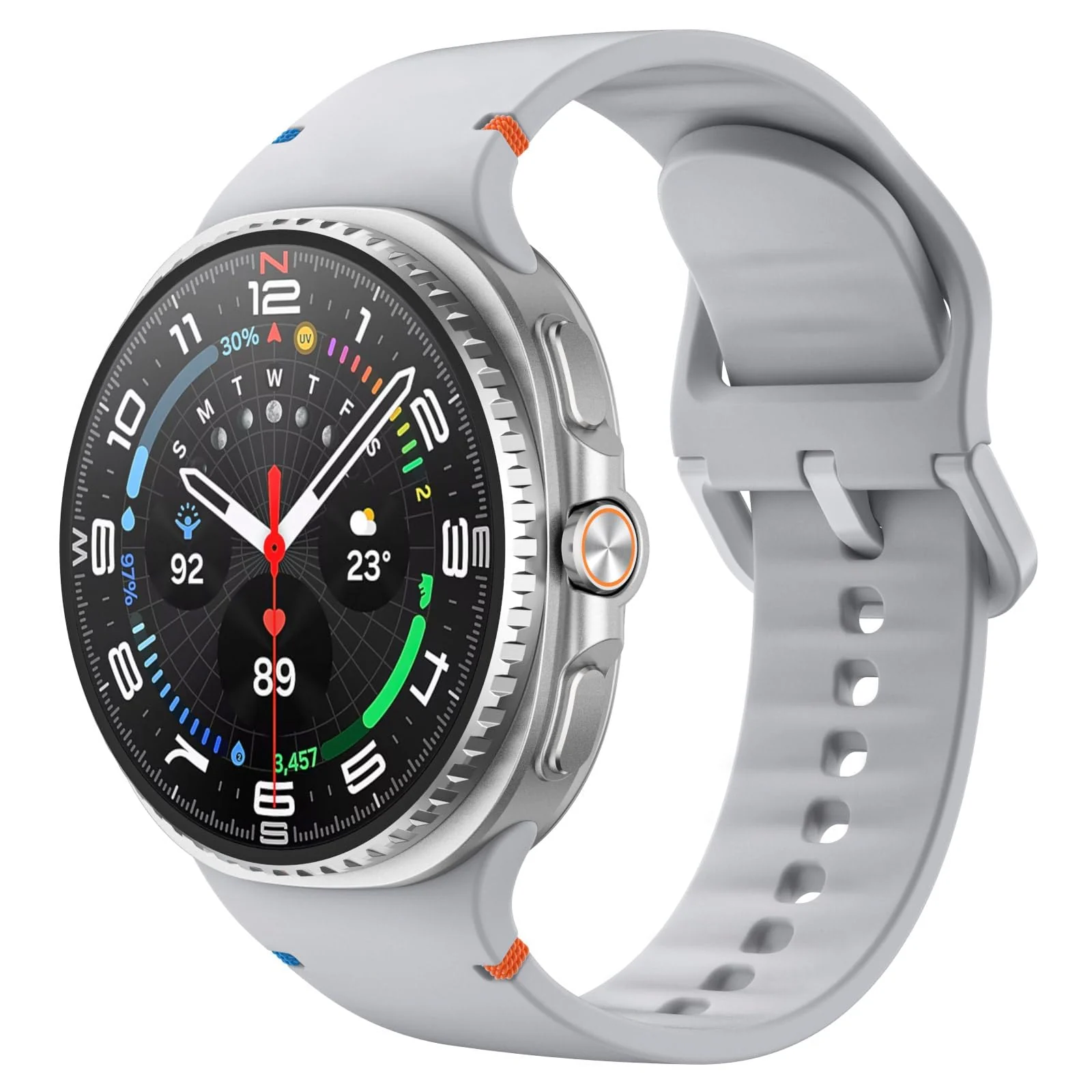 DL3 Mobilak Silicone Bands Compatible with Samsung Galaxy Watch 8 Band 40mm 44mm, Galaxy Watch 8 Classic Band 46mm, Waterproof Soft Wristband Sport Strap for Galaxy Watch 8 Bands 2025 Women Men - Light Gray