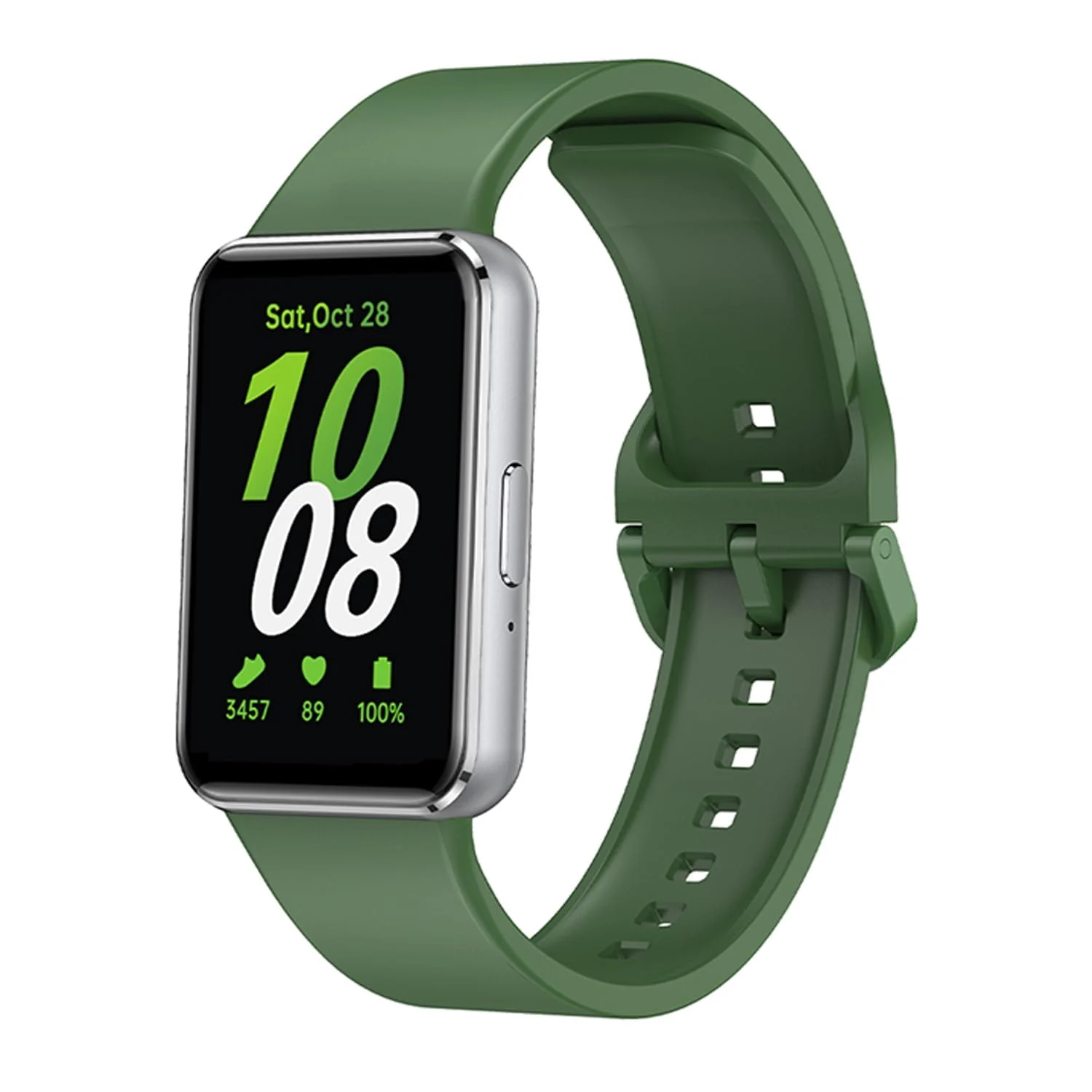 Dl3 Mobilak Silicone Bracelet for Samsung Galaxy Fit 3 Strap, Soft Silicone Sport Replacement Strap For Women/Men, Adjustable Waterproof Sports Band (Army Green)