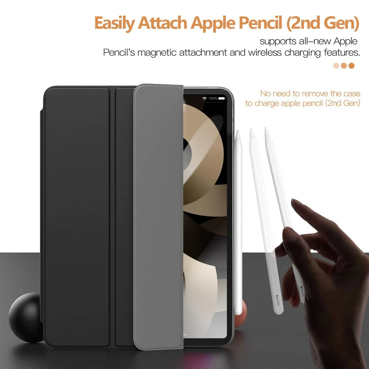 DL3 Mobilak Case Magnetic Case for iPad Pro 11 Inch case (2022/2021/2020 Model, 4th/3rd/2nd Generation), Slim Smart Magnetic Back, Auto Wake/Sleep for iPad Air 2022/2020 Case (iPad Air 5/4) - Black