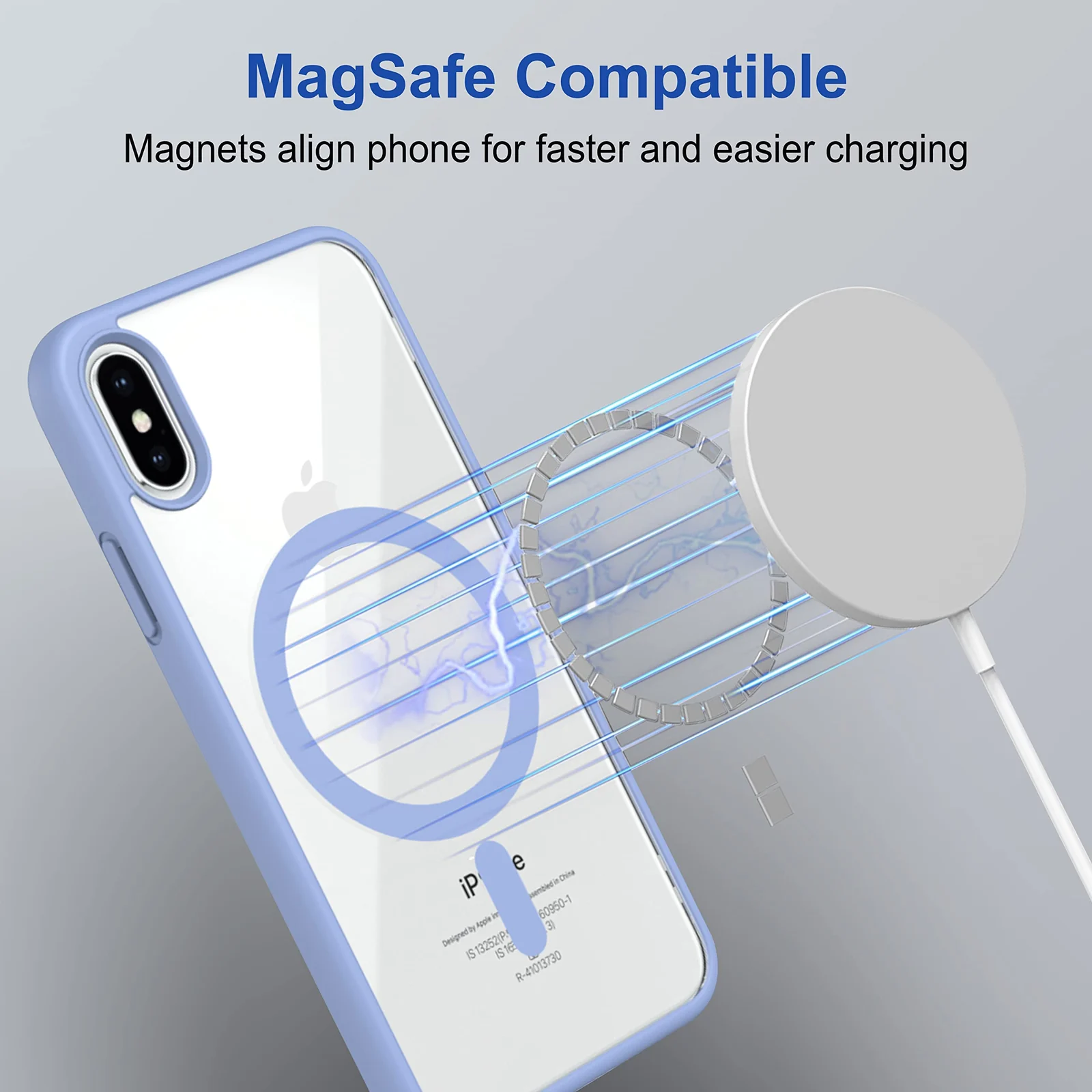 DL3 Mobilak MagSafe-Compatible Clear Magnetic Case for iPhone X / iPhone XS - Sierra Blue