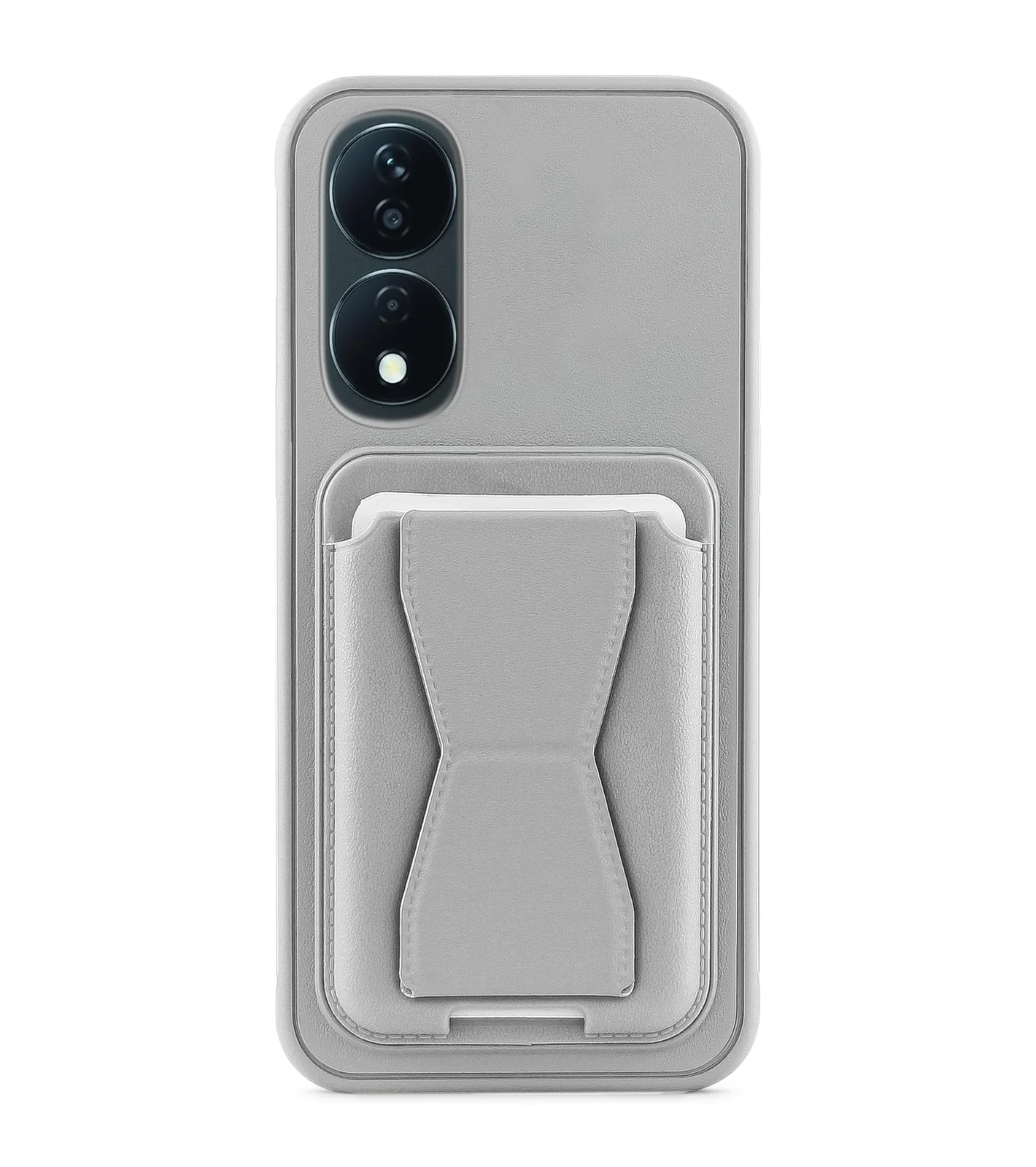 Dl3 Mobilak Leather Wallet Case Compatible with Honor X7B, Leather Back Cover With TPU Frame, Shockproof Protective Phone Case with Card Holder Stand (Dark Gray)