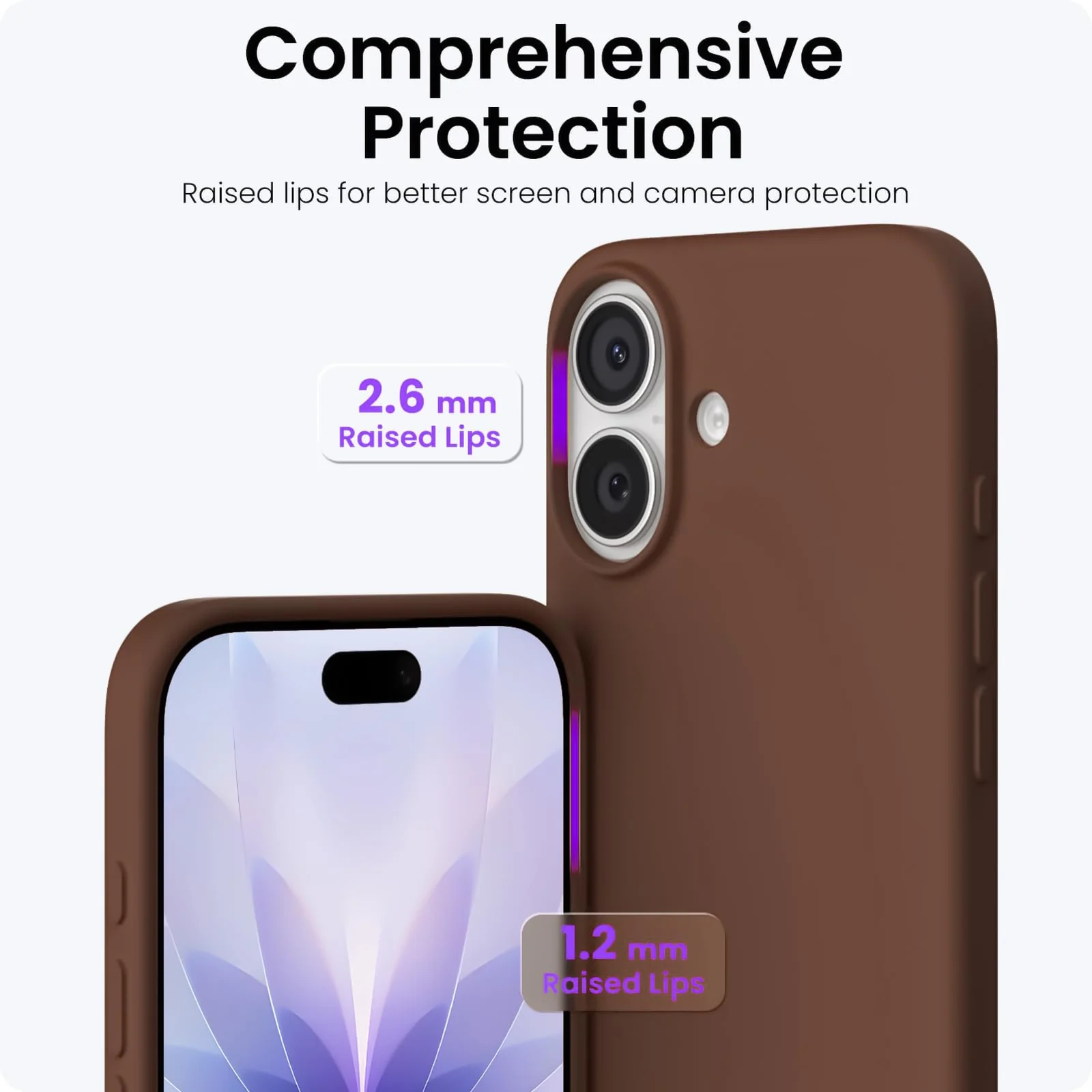 DL3 Mobilak Liquid Silicone Protective Case with Soft Microfiber Lining for iPhone 17 6.3-Inch - Light Brown