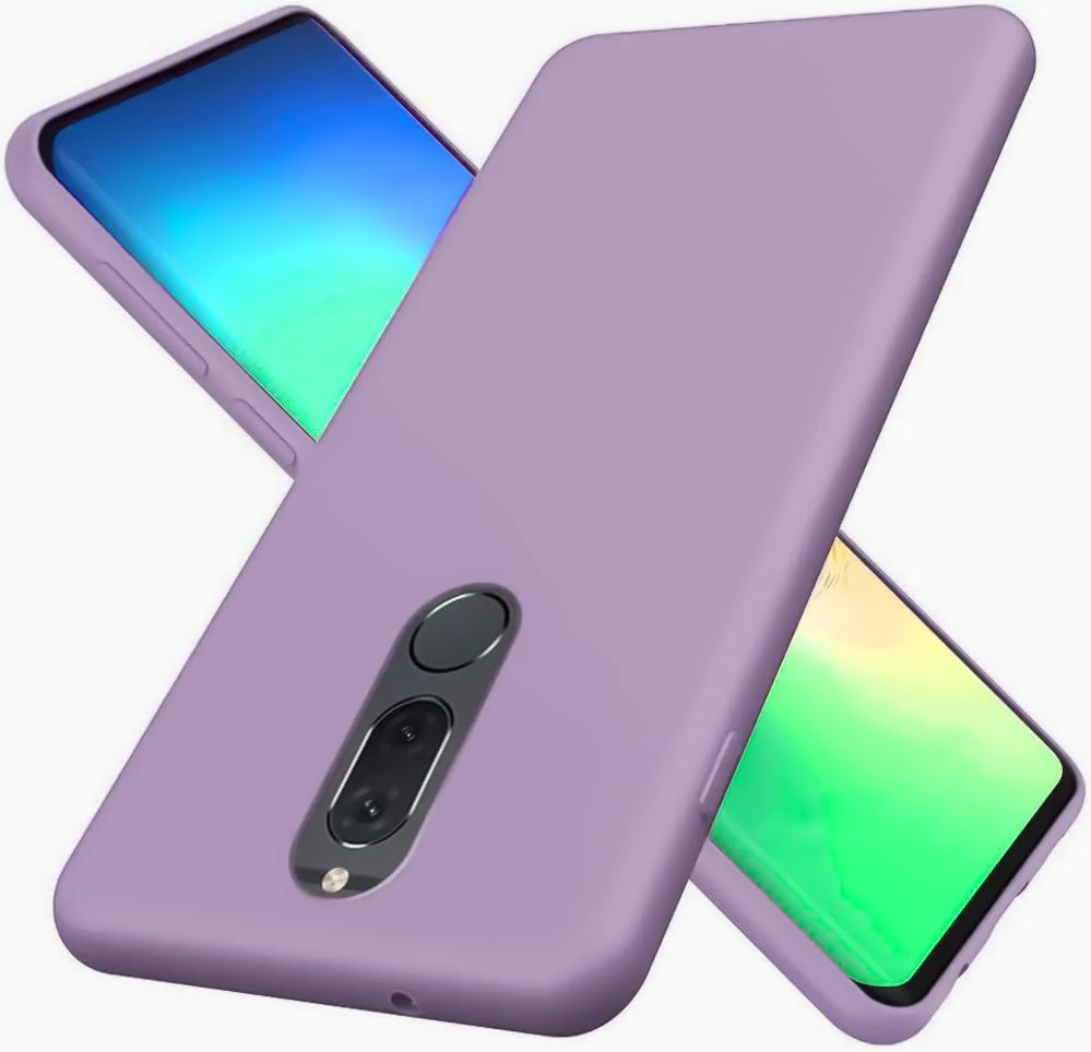 DL3 Mobilak Soft Silicone Protective Case for Huawei Mate 10 Lite with Microfiber Lining and Shockproof Design - Lavender