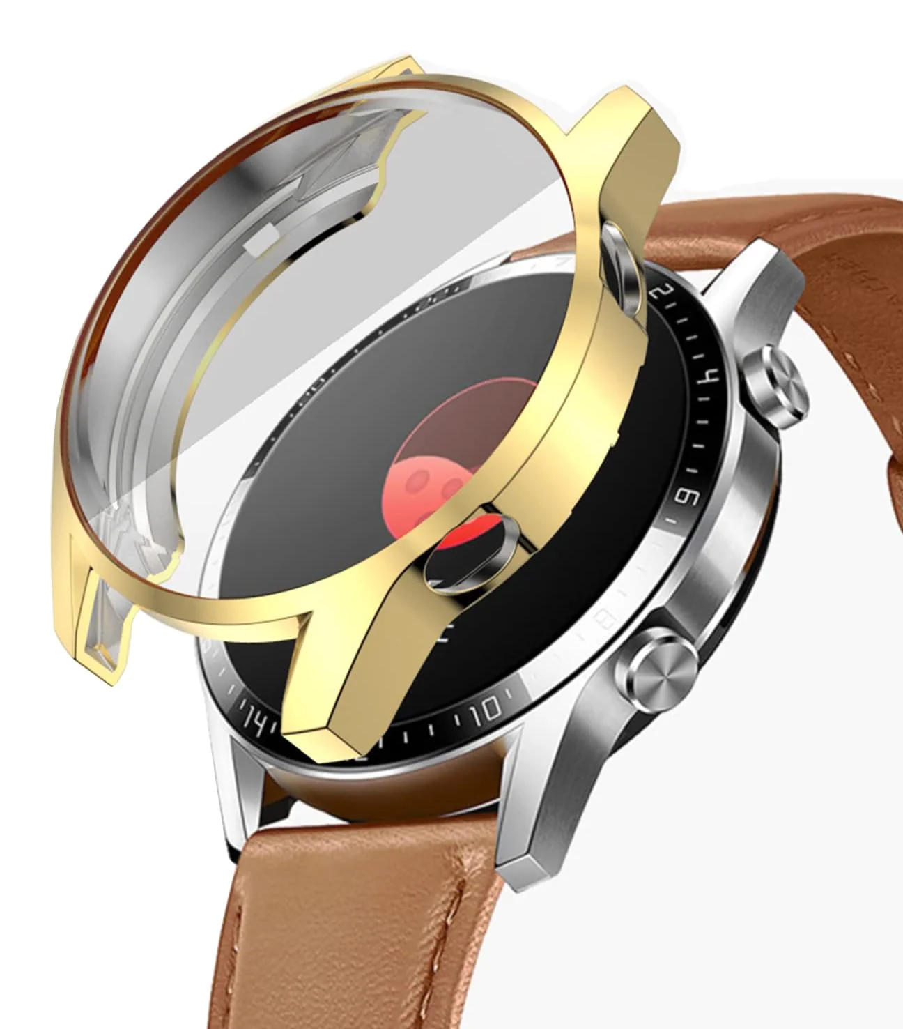 DL3 Mobilak Case Compatible with Honor Magic 2 46MM Case All-Around Screen Protector Watch Soft TPU Shockproof Cover Slim Guard Thin Bumper Shell Protector - Gold