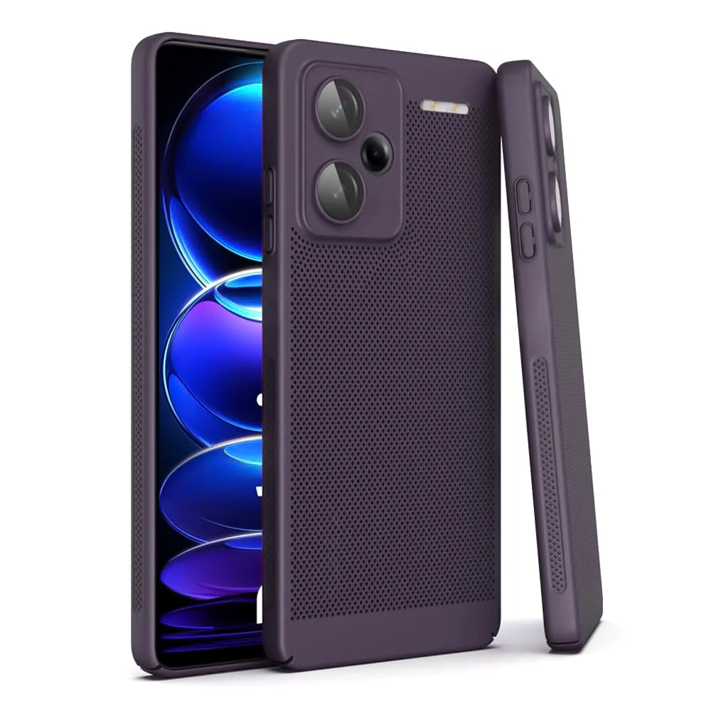 DL3 Mobilak Heat-Dissipation Hard PC Case with Built-In Camera Lens Protector for Xiaomi Redmi Note 13 Pro Plus 5G - Purple