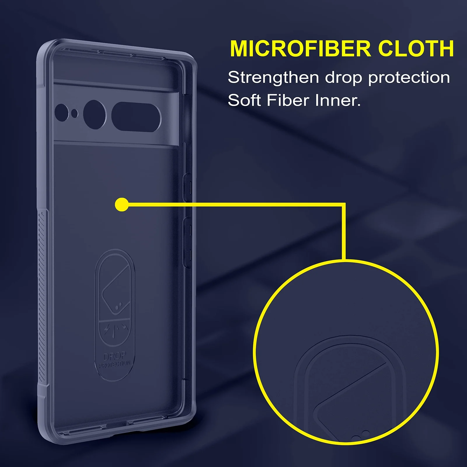DL3 Mobilak Silicone Case for Google Pixel 7 Pro Heavy Duty Protective [Slim Fit] Shockproof Soft Flexible Protective Design Shock-Absorption TPU Cover With Camera Protection - Blue