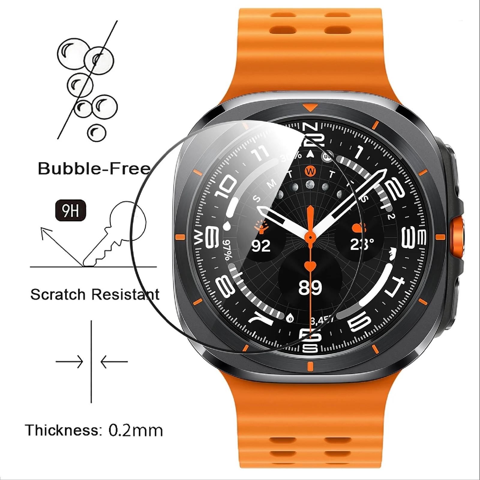 DL3 Mobilak Screen Protector for Samsung Galaxy Watch 7 Ultra 47mm, 3D Curved Soft Edge Protective Film [Anti-Scratch] [Bubble Free] [Ultra Shatterproof] [High Sensitive] (Not Glass) - Black