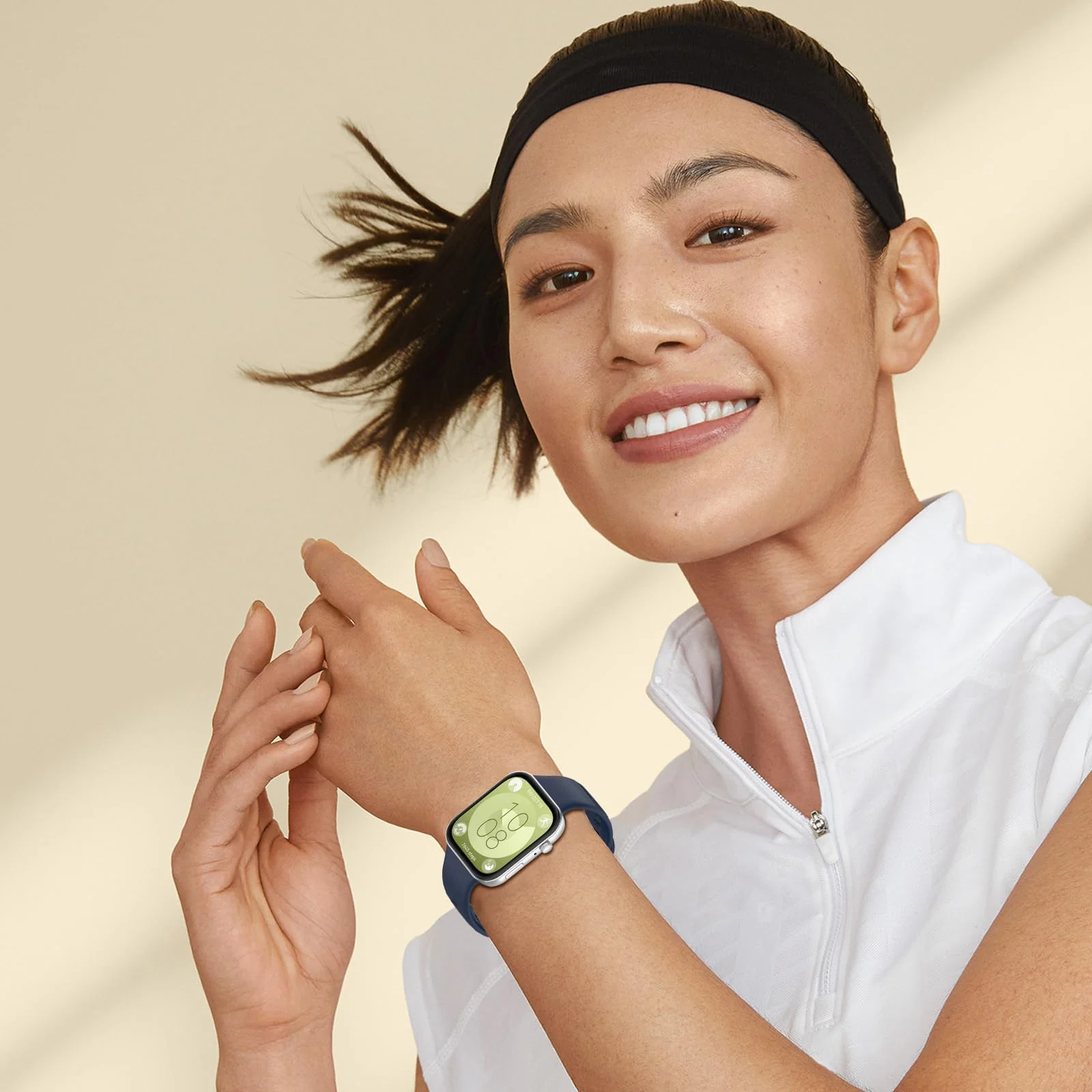 DL3 Mobilak Silicone Bracelet for Huawei Watch Fit 3/Watch Fit 4 Pro/Fit 4 Strap, Soft Silicone Sport Replacement Strap for Women/Men, Adjustable Waterproof Sports Band - A-blue