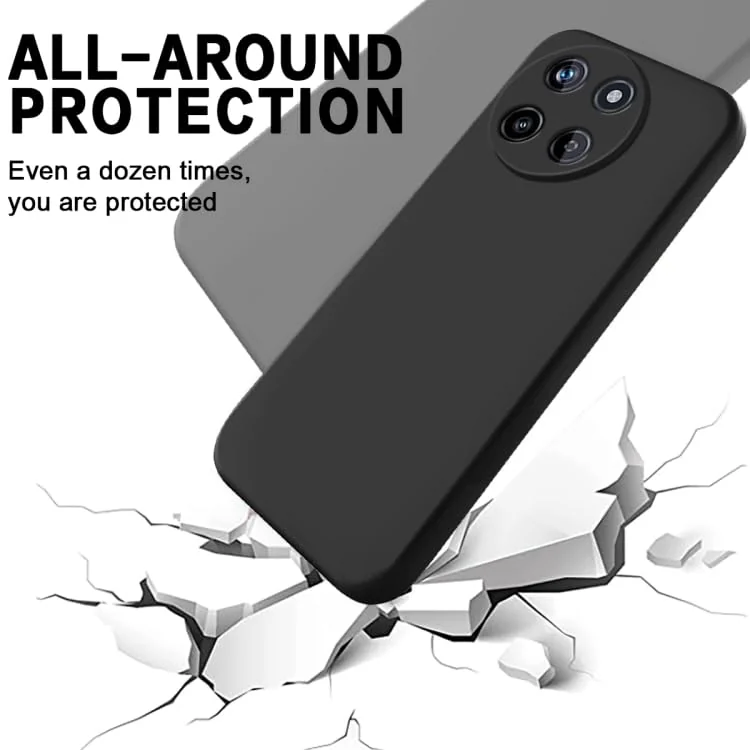DL3 Mobilak Liquid Silicone Protective Case for realme 11 4G with Microfiber Lining and Shockproof Design - Black