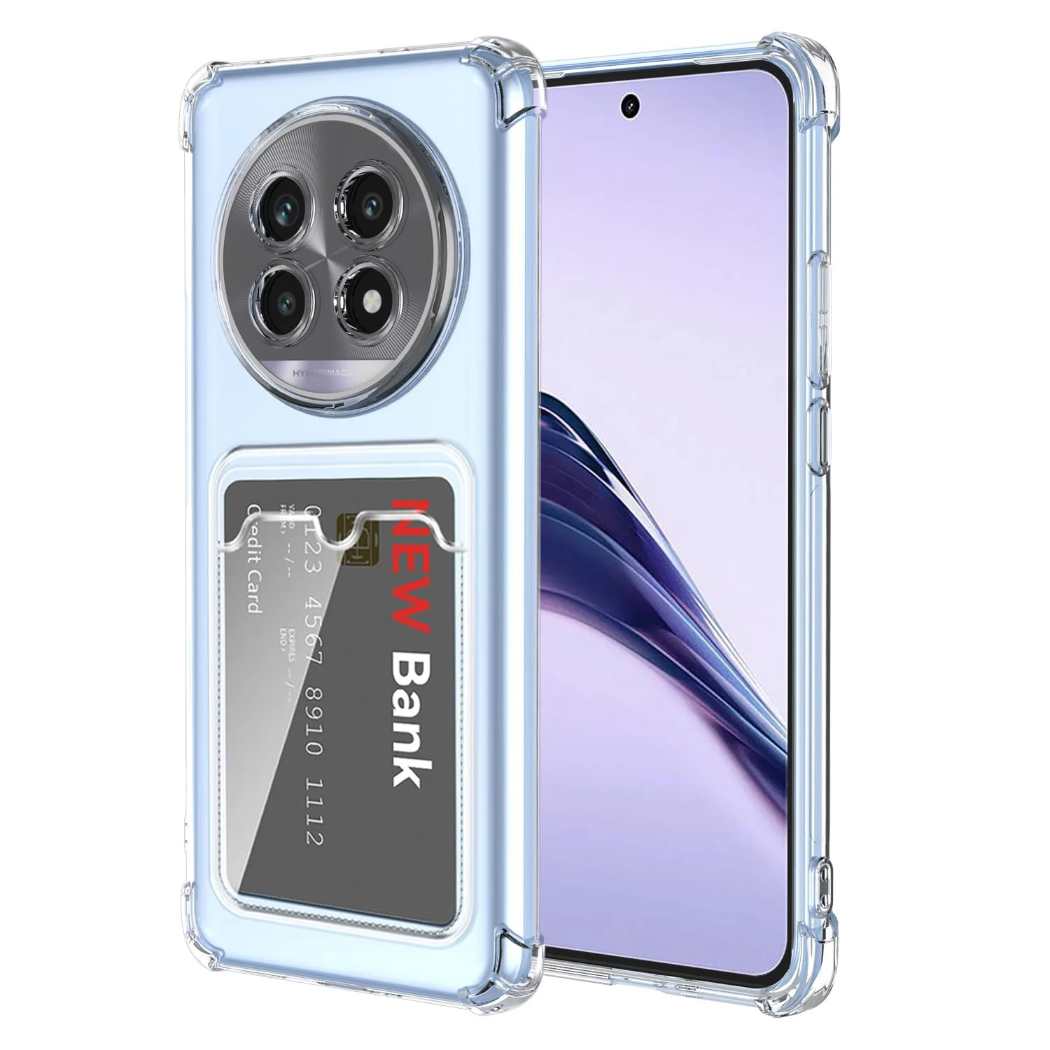 DL3 Mobilak realme 13 Pro | realme 13 Pro+ Plus Case Clear Card Holder Back Wallet Crystal Transparent Soft TPU Shockproof Bumper Corner Drop Protection Phone Case Cover With Camera Lens Protection - Clear
