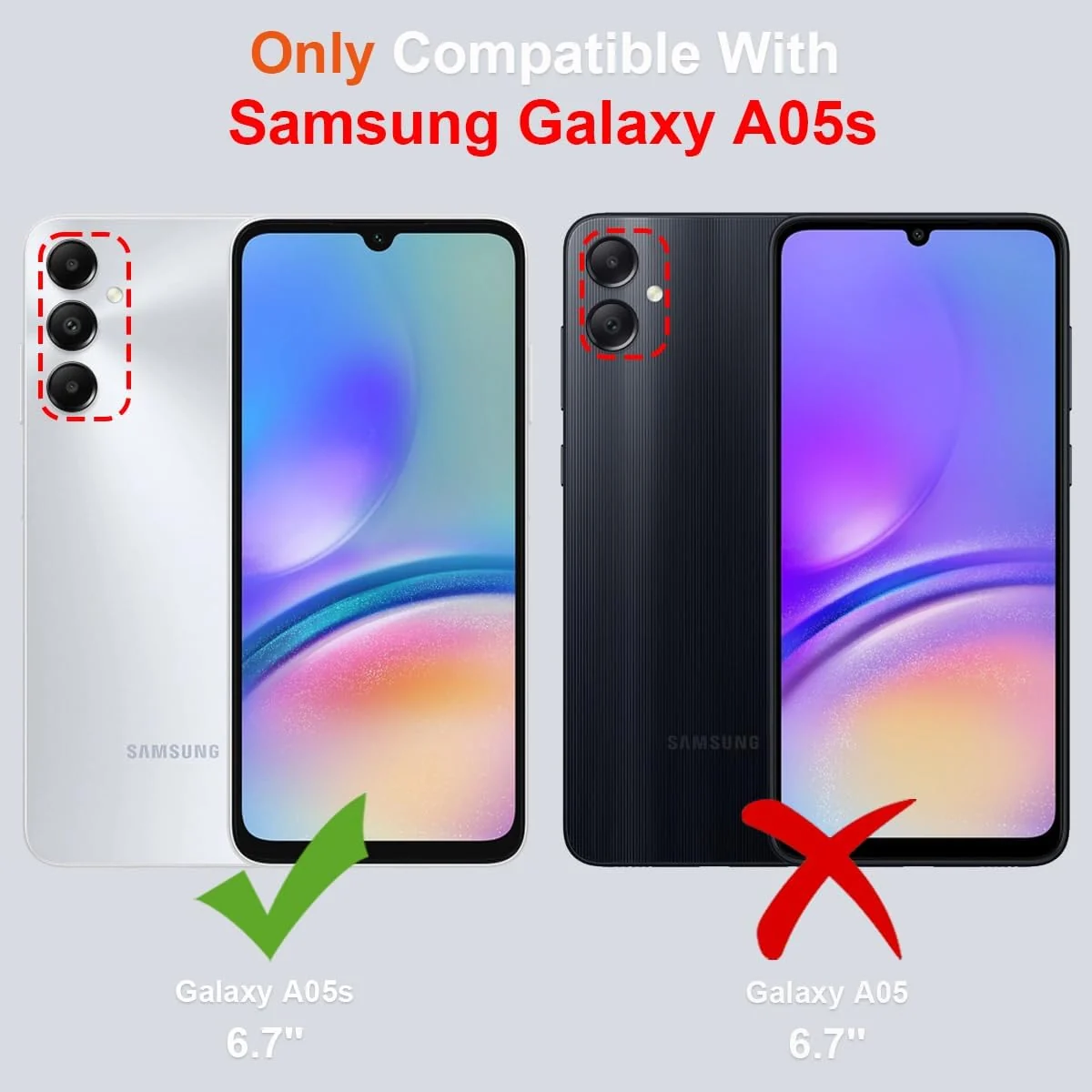 DL3 Mobilak Case Compatible with Samsung Galaxy A05s Case Crystal Soft TPU Gel Case Flexible Silicone Anti-Scratch Camera Protection TPU Cover - Clear