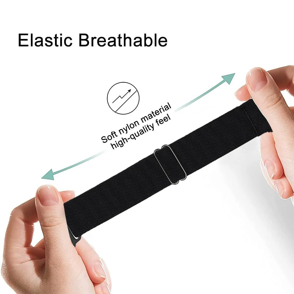 DL3 Mobilak Elastic Straps Compatible with Huawei Watch Fit Men Women, Adjustable Stretchy Bracelets Sport Nylon Replacement Bracelet for Huawei Watch Fit - A.Black