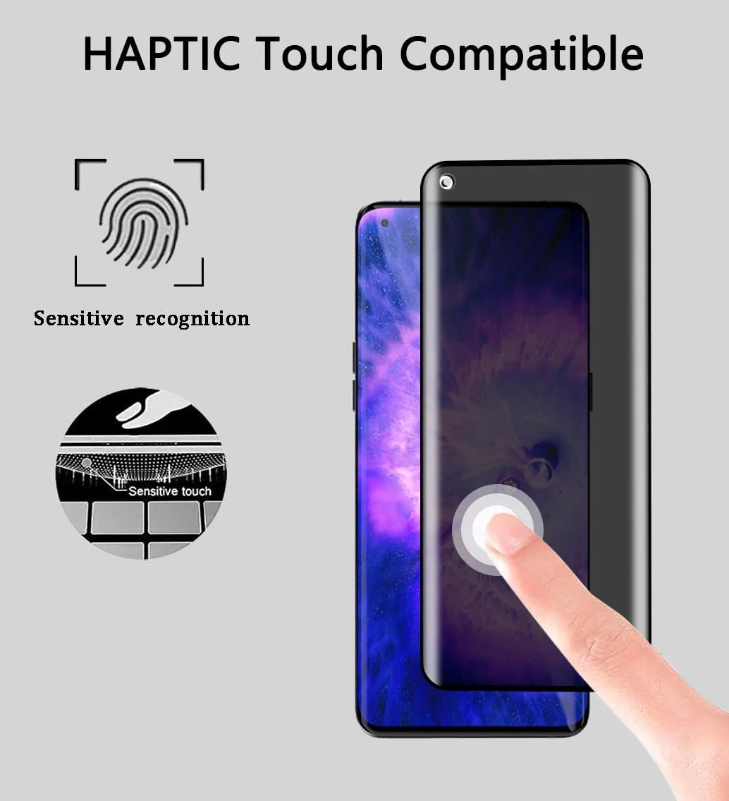 DL3 Mobilak Screen Protector for OPPO Find X5 UV Glass Fingerprint Reader Support 3D Curved Anti-Spy Tempered Glass Screen Protector - Privacy
