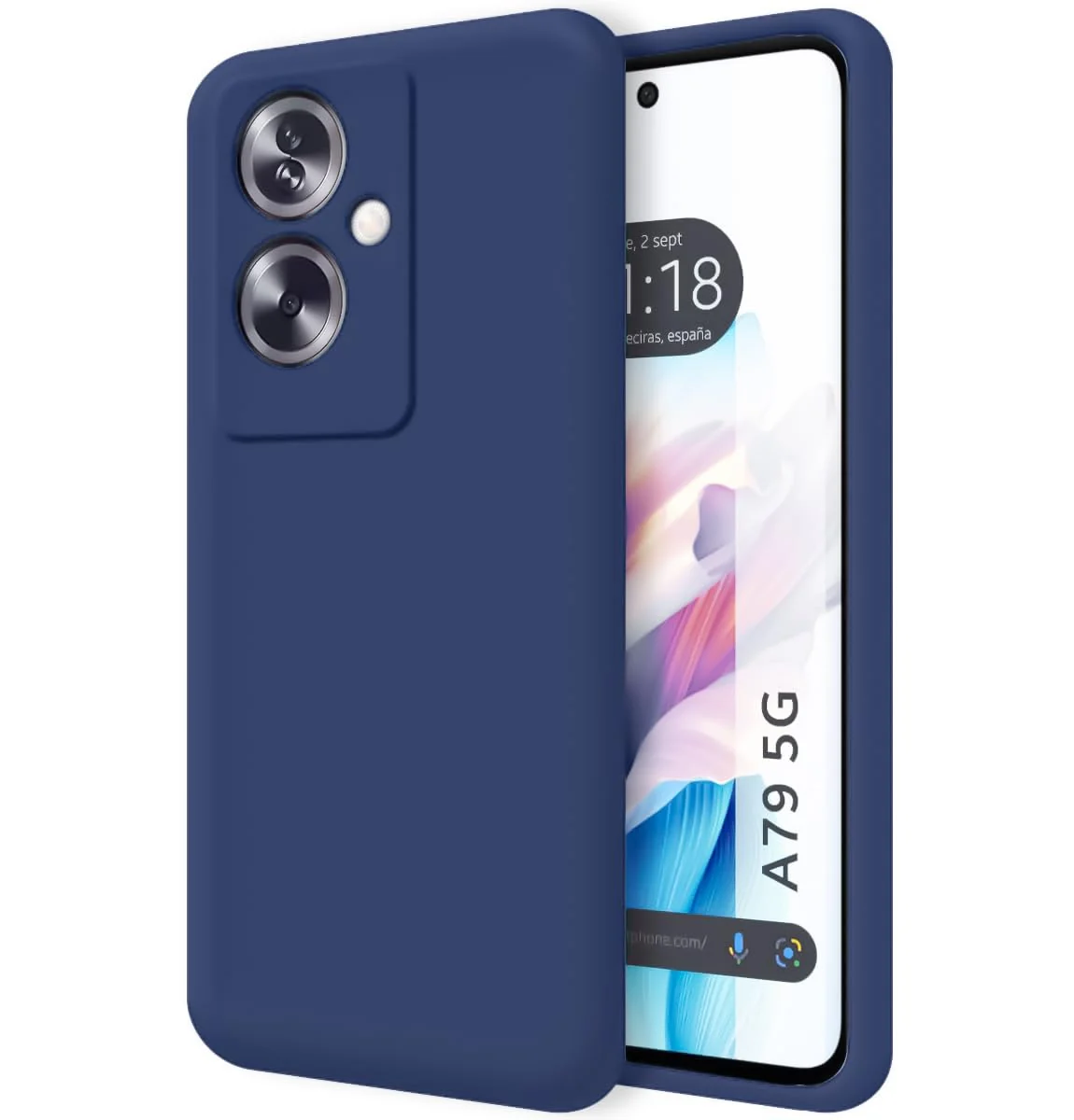 DL3 Mobilak Liquid Silicone Protective Case for OPPO A79 5G with Microfiber Lining and Shockproof Design - Royal Blue