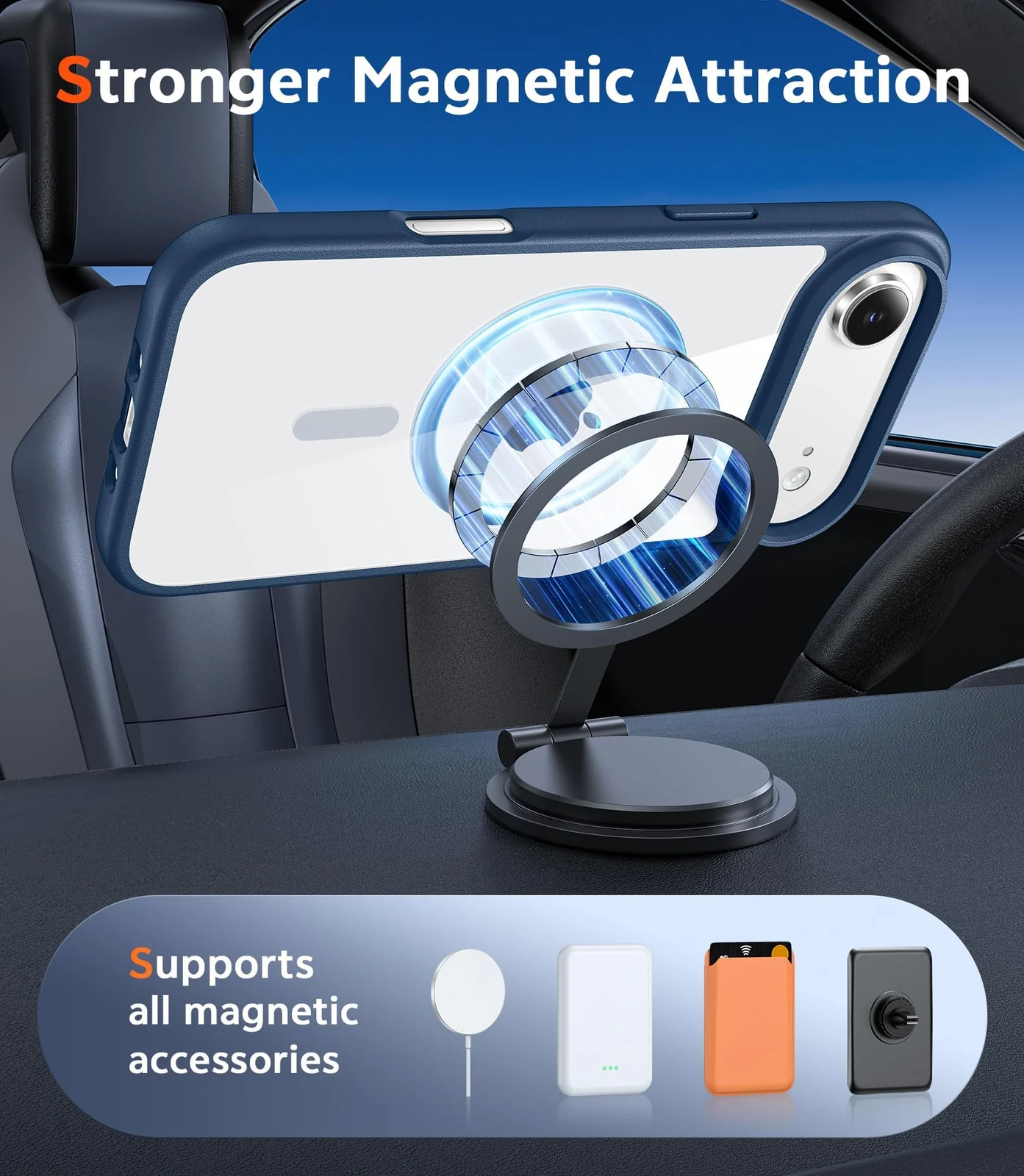 DL3 Mobilak Translucent Matte Case for iPhone 17 Air 6.5-Inch Compatible with, Compatible with MagSafe accessories, Shock-absorbing protection, Scratch-resistant surface - Blue