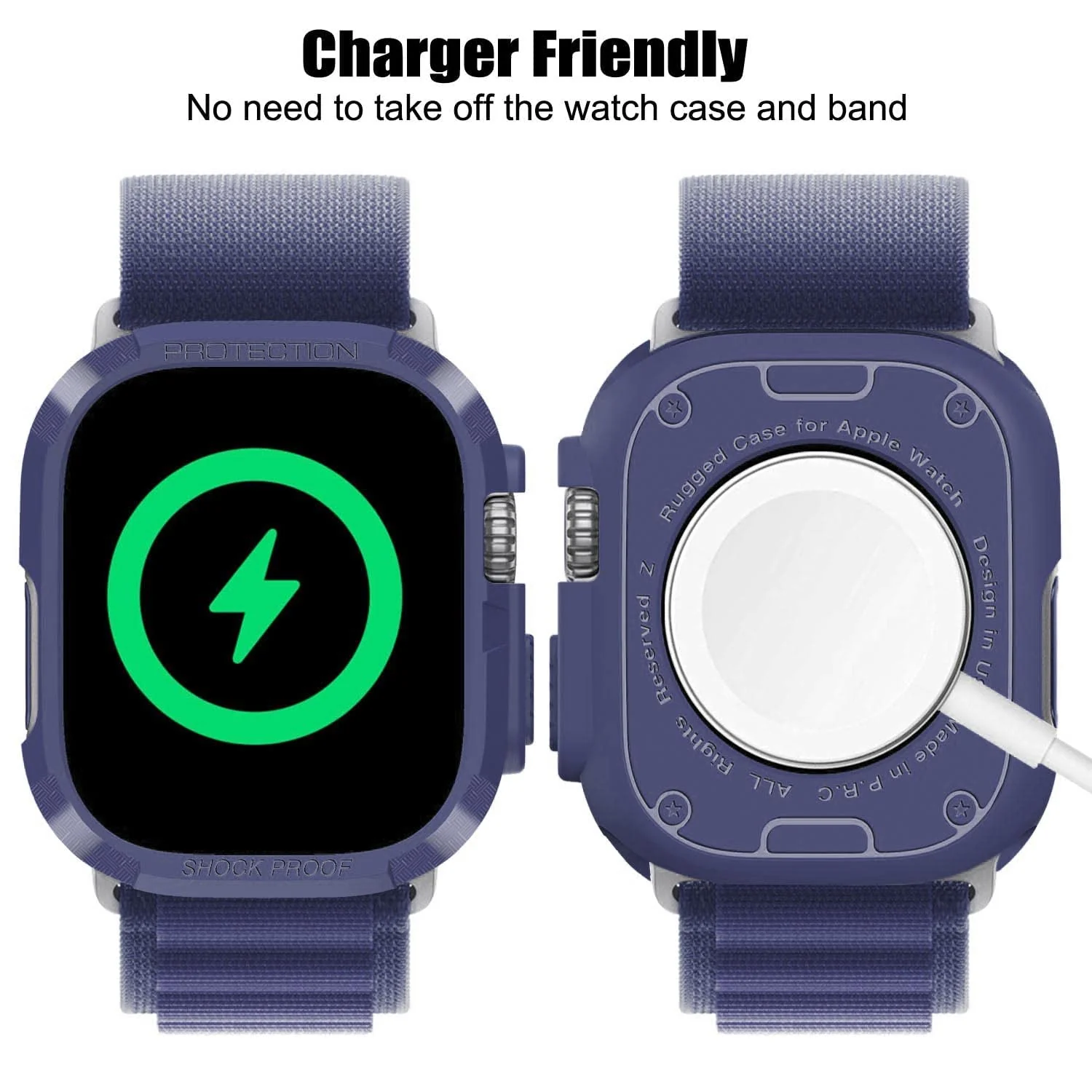 DL3 Mobilak Compatible for Apple Watch Ultra 49mm Rugged Case All Around Shockproof TPU Protective Cover Bumper Lightweight and Shock Absorbent for Apple Watch Ultra 49mm - Blue