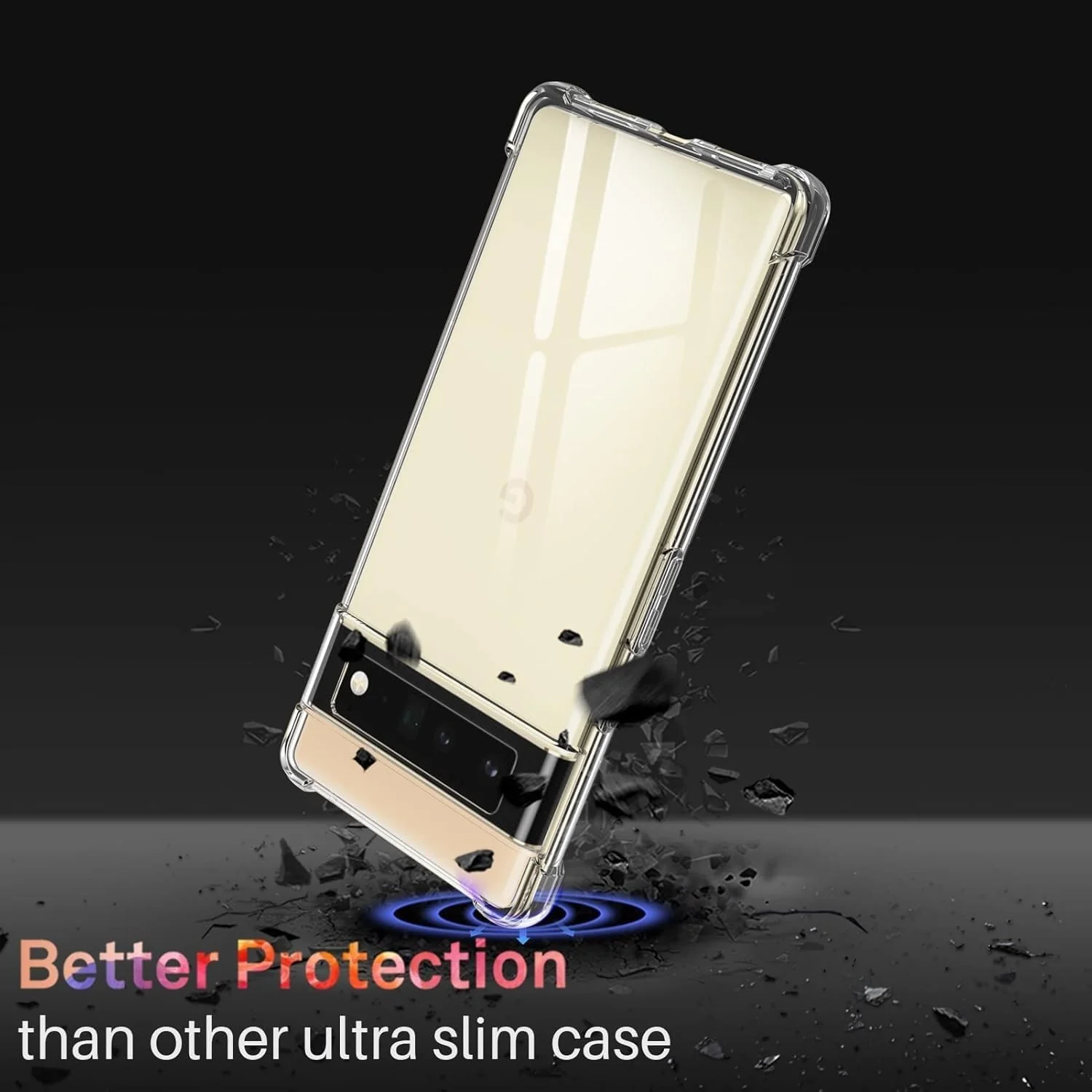 DL3 Mobilak Case Compatible with Google Pixel 6 Pro, Cover Silicone TPU Gorilla Anti-shock Protector Camera Shockproof Corners - Clear