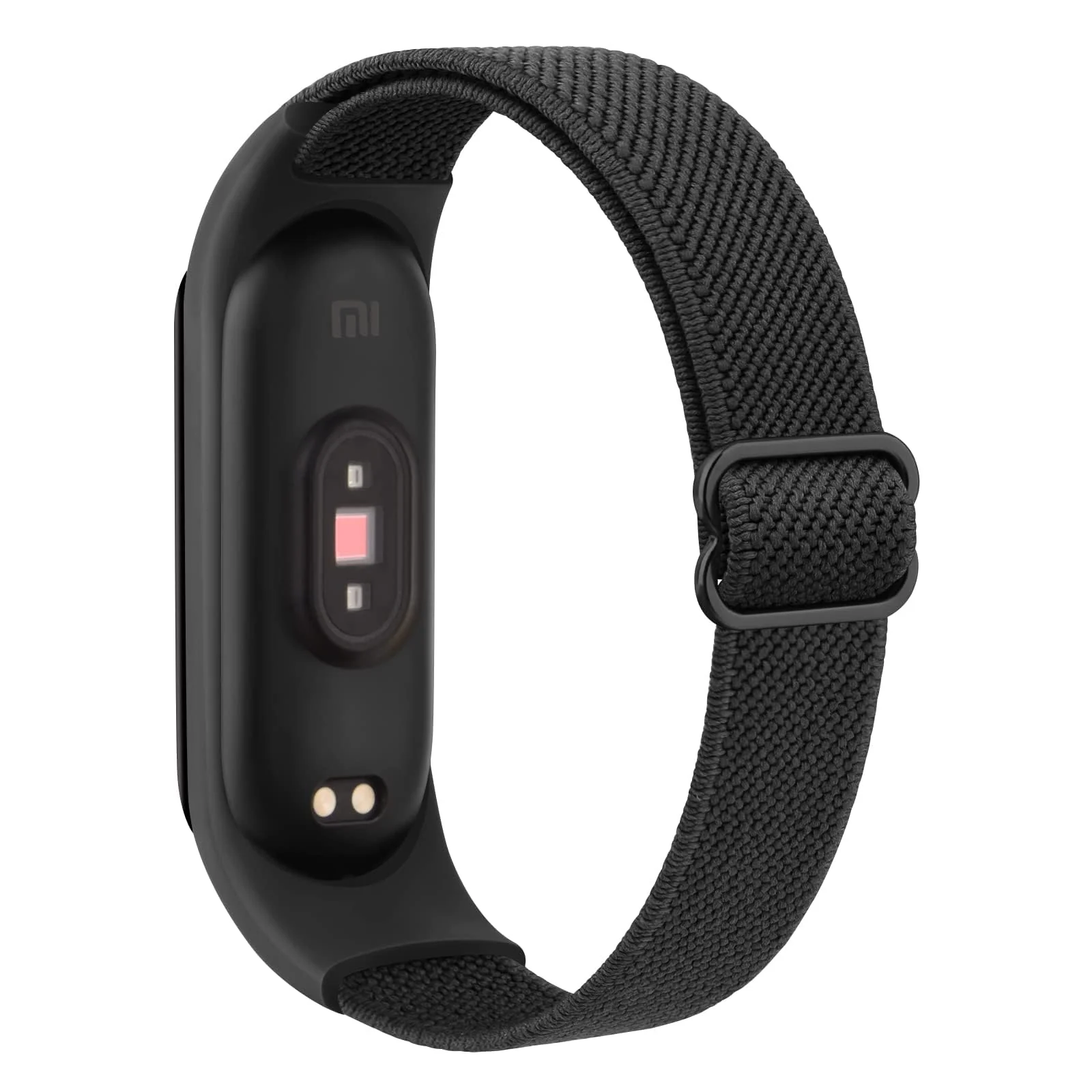 DL3 Mobilak Nylon Loop Stretchy Strap for Xiaomi Mi Band 7/Mi Band 6/Mi Band 5/Mi Band 4/Mi Band 3, Adjustable Elastic Sport Band for Mi Band 7 6 5 4 3, Strap Smart Watch Accessories - Black