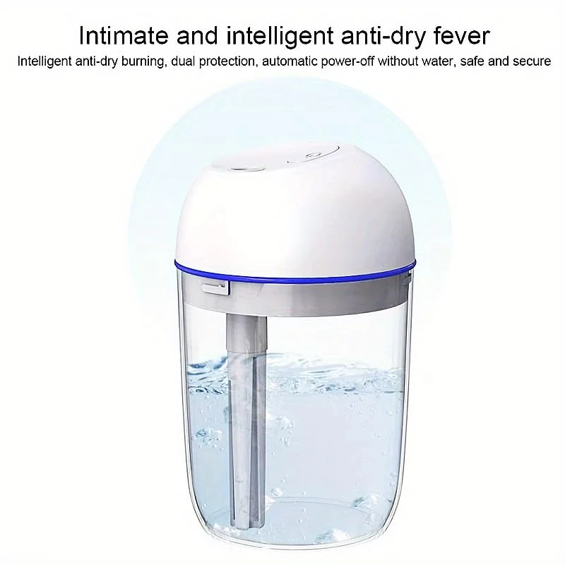 Mobigon Wood Cool Mist Ultrasonic Humidifier for Room Moisture, Aroma Diffuser for Home, 400ml Essential Oil Diffuser with 7 Colorful Night Light, Auto Shut-Off, Home, Office - White