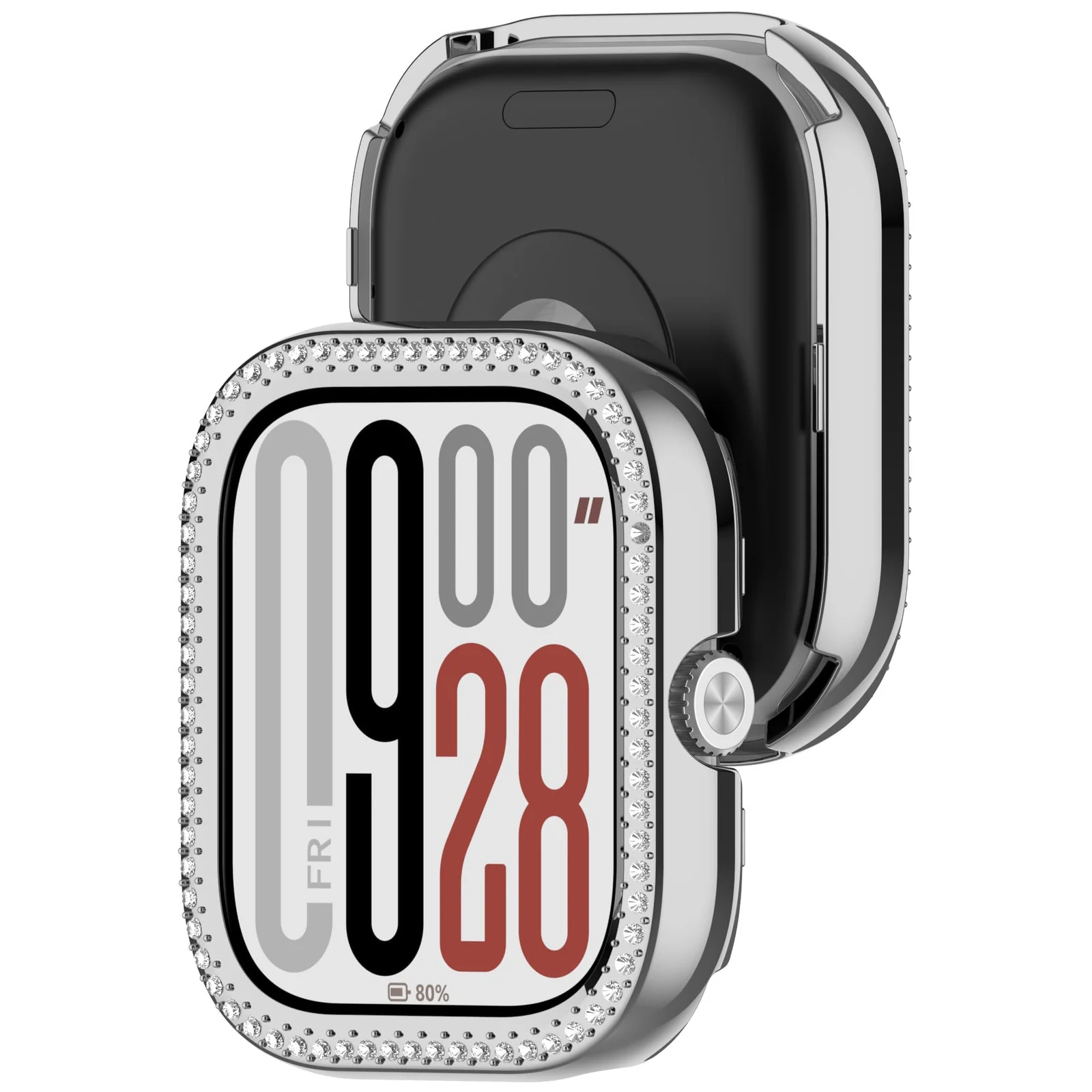 DL3 MOBILAK Bling Hard PC Watch Bumper Case for Xiaomi Redmi Watch 4 and Redmi Watch 5 - Silver