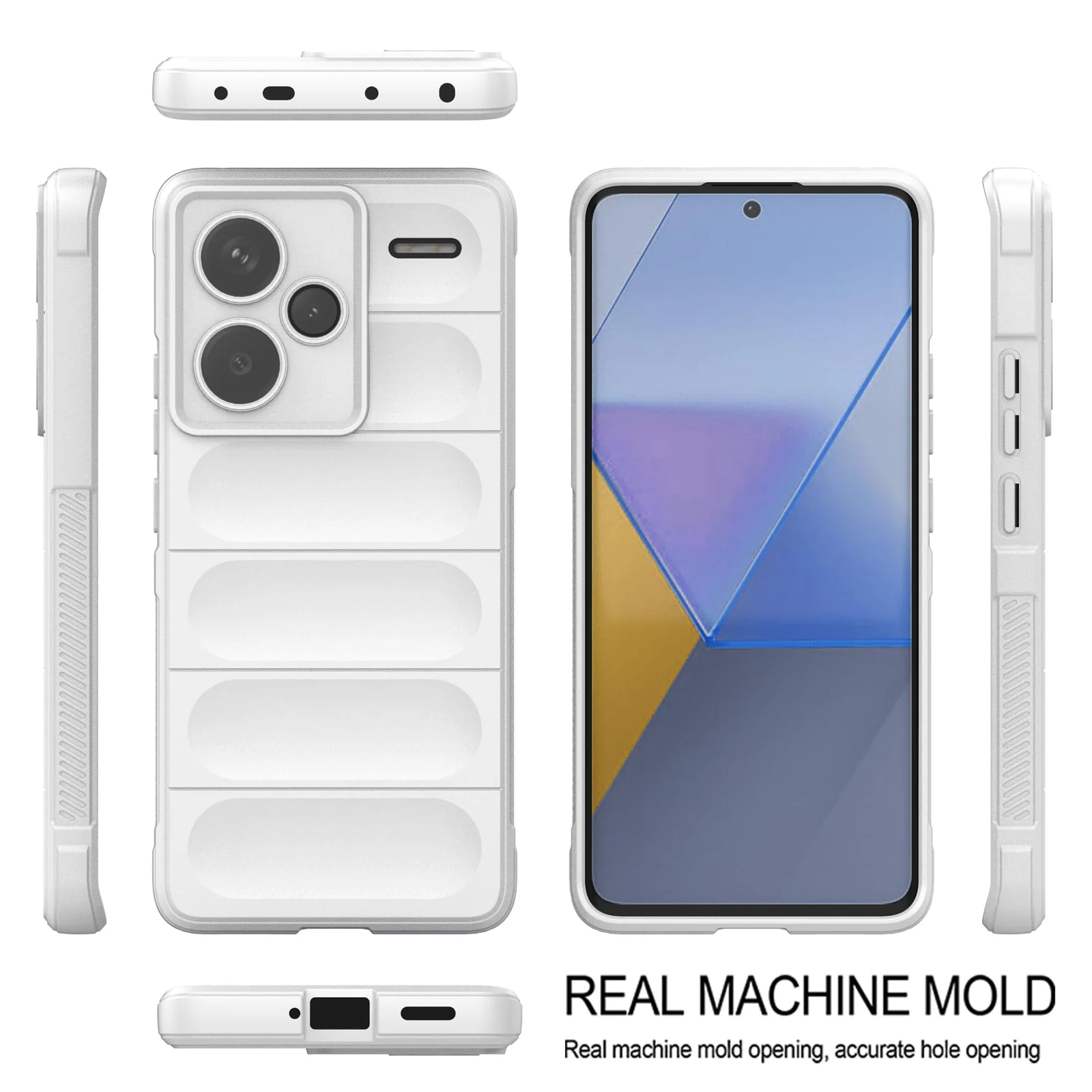 DL3 Mobilak Soft Silicone Protective Case for Xiaomi Redmi Note 13 Pro+ Plus 5G with Camera Protection and Shockproof Design - White