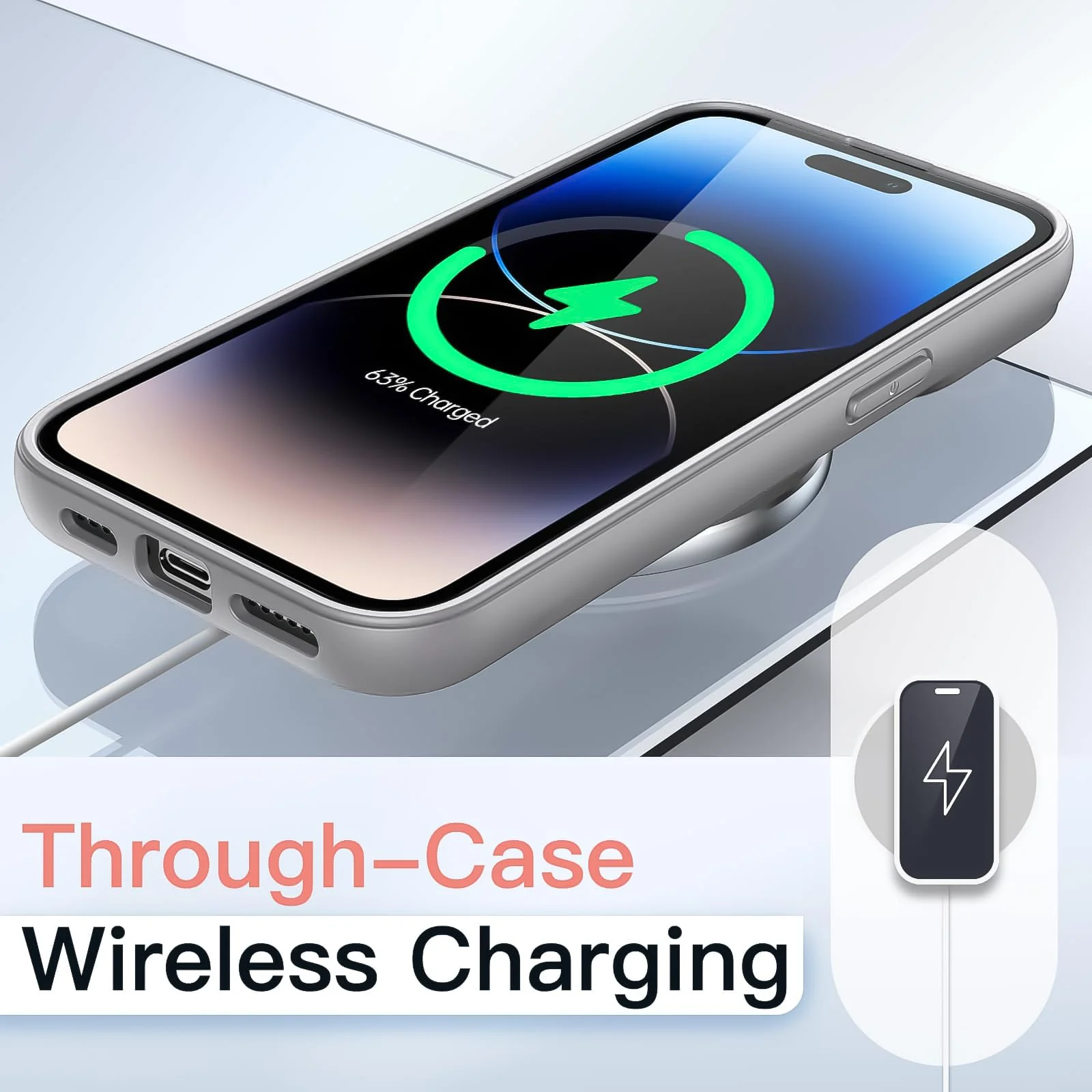 DL3 Mobilak Clear PC and TPU Protective Case for iPhone 16 Pro Max with Military-Grade Protection and Anti-Yellowing Design - Titanium