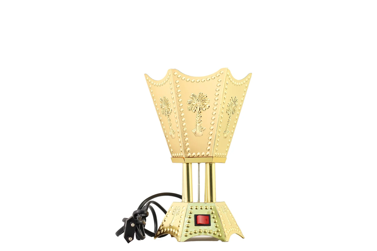 Mobigon Arabian Electric Incense Burners metal Vintage Arabic Burner, Middle Eastern Incense Holder- Electric Incense Burner Bakhoor Suitable For Arabian Oud, Home, Hotel Decor - C. Gold