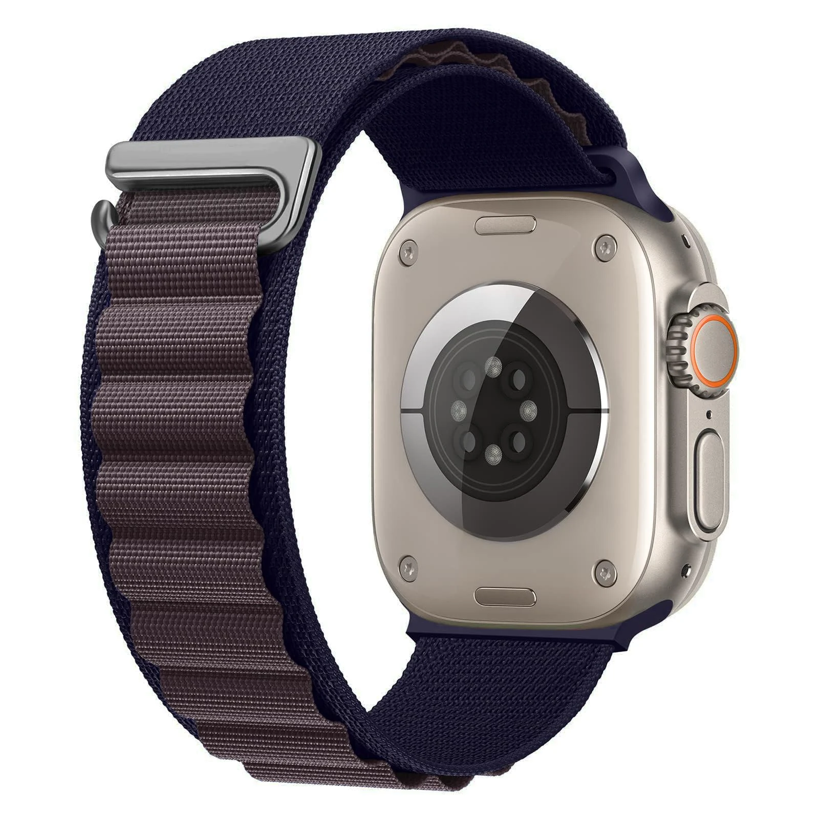 DL3 Mobilak Trail/Alpine Loop Nylon Band Compatible with Apple Watch Ultra 2/Ultra Band 49mm 45mm 44mm 42mm, Adjustable with Metal C-Hook Strap for iWatch Ultra Series 9/8/7/6/5/4/3/2/1/SE2/SE - Purple Coffee