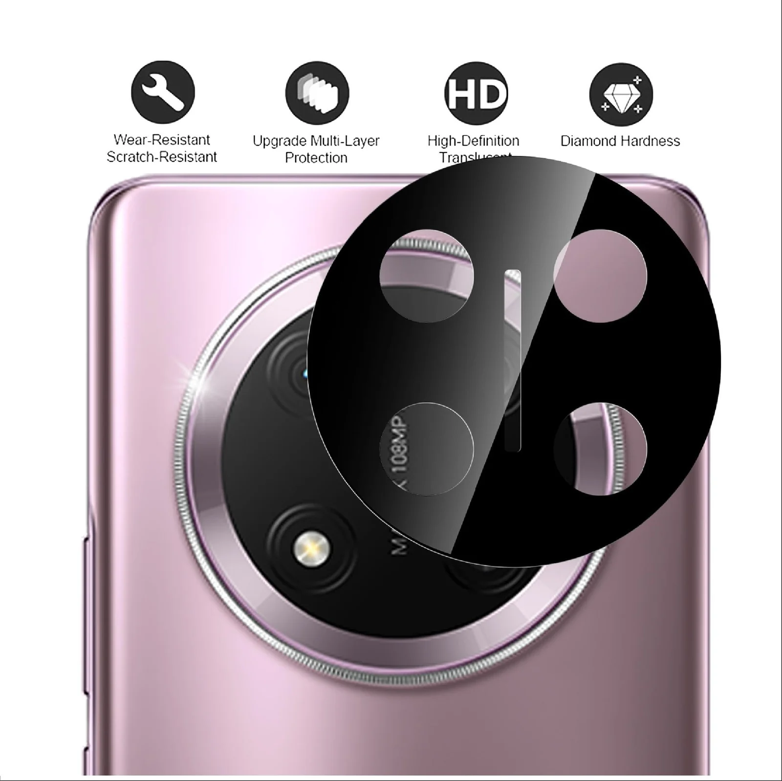 DL3 Mobilak Honor X9C Camera Lens Protector Tempered Glass Screen Protector HD [Full Coverage][Anti-Scratch] Drop Protection Ultra Clear/Thin Lens Protector Case - Black